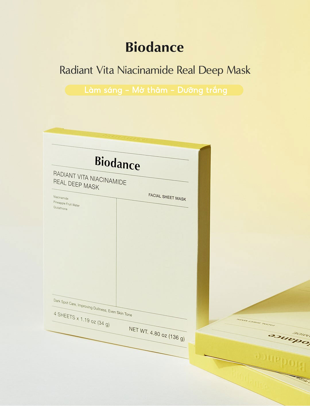 Mô tả BIODANCE Mặt Nạ Thạch Niacinamide Dưỡng Sáng Da Cải Thiện Sắc Tố Da Radiant Vita Niaciamide Real Deep Mask 34g - 1