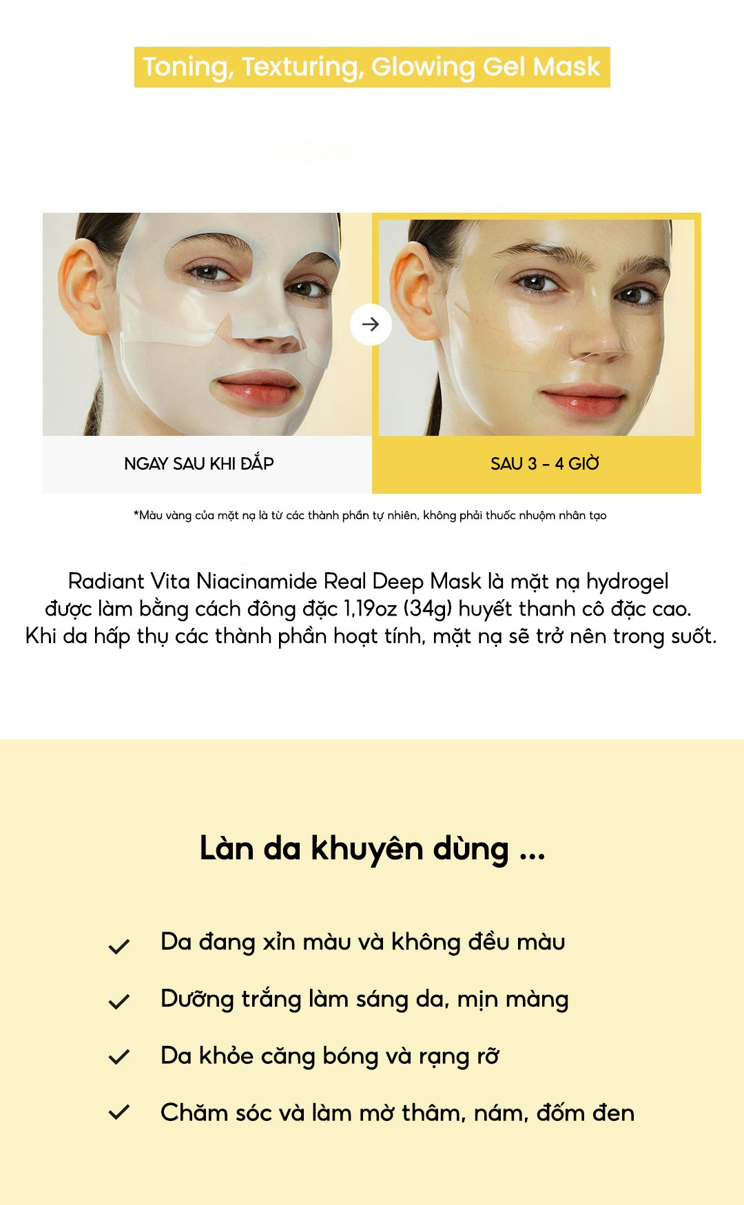 Mô tả BIODANCE Mặt Nạ Thạch Niacinamide Dưỡng Sáng Da Cải Thiện Sắc Tố Da Radiant Vita Niaciamide Real Deep Mask 34g - 2