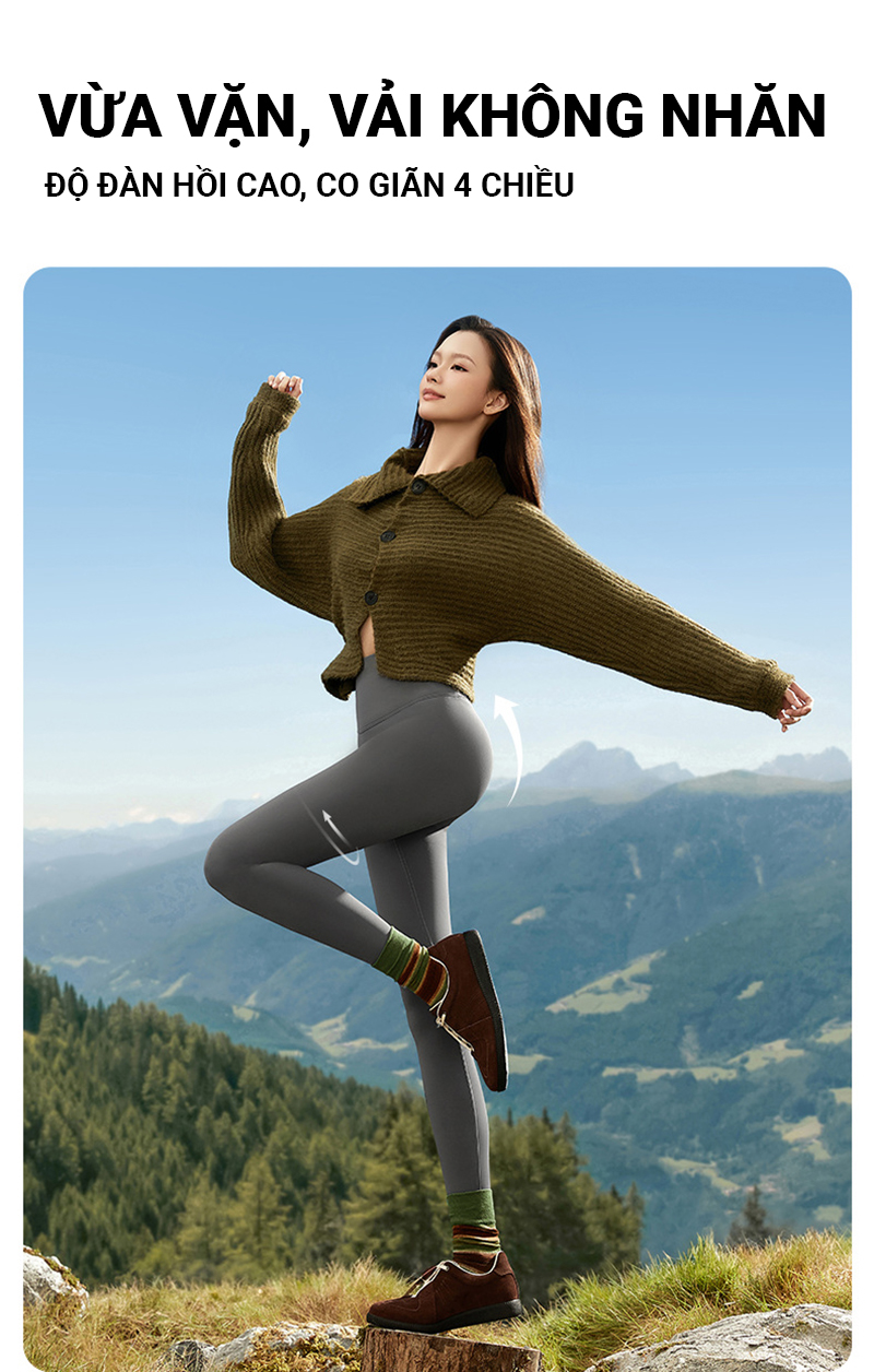 Mô tả Quần legging nữ cạp cao YOUMINT Gen bụng, nâng mông, co giãn 4 chiều - 1