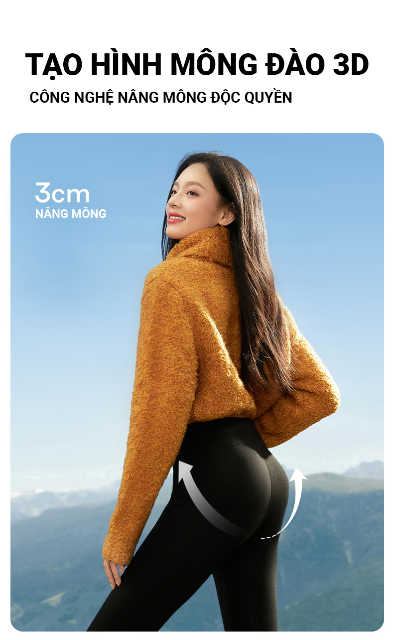 Mô tả Quần legging nữ cạp cao YOUMINT Gen bụng, nâng mông, co giãn 4 chiều - 4