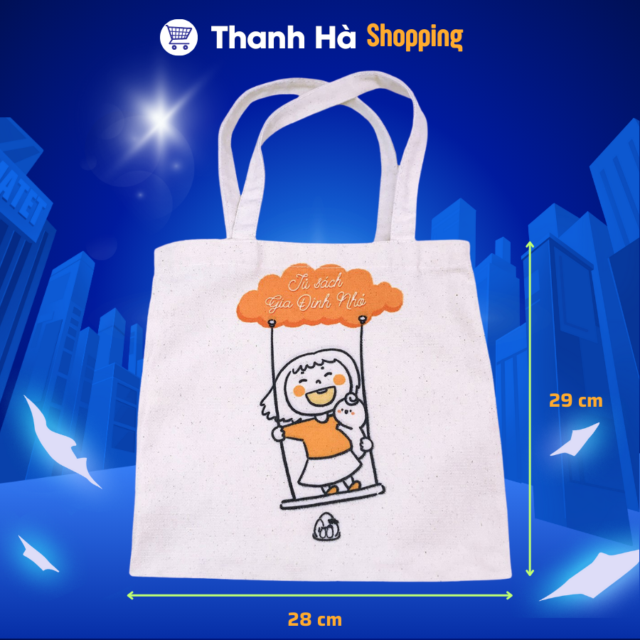 Mô tả Túi Tote Tủ sách Gia Đình Nhỏ 29x28 cm - đơn giản, tiện lợi và phong cách - 2