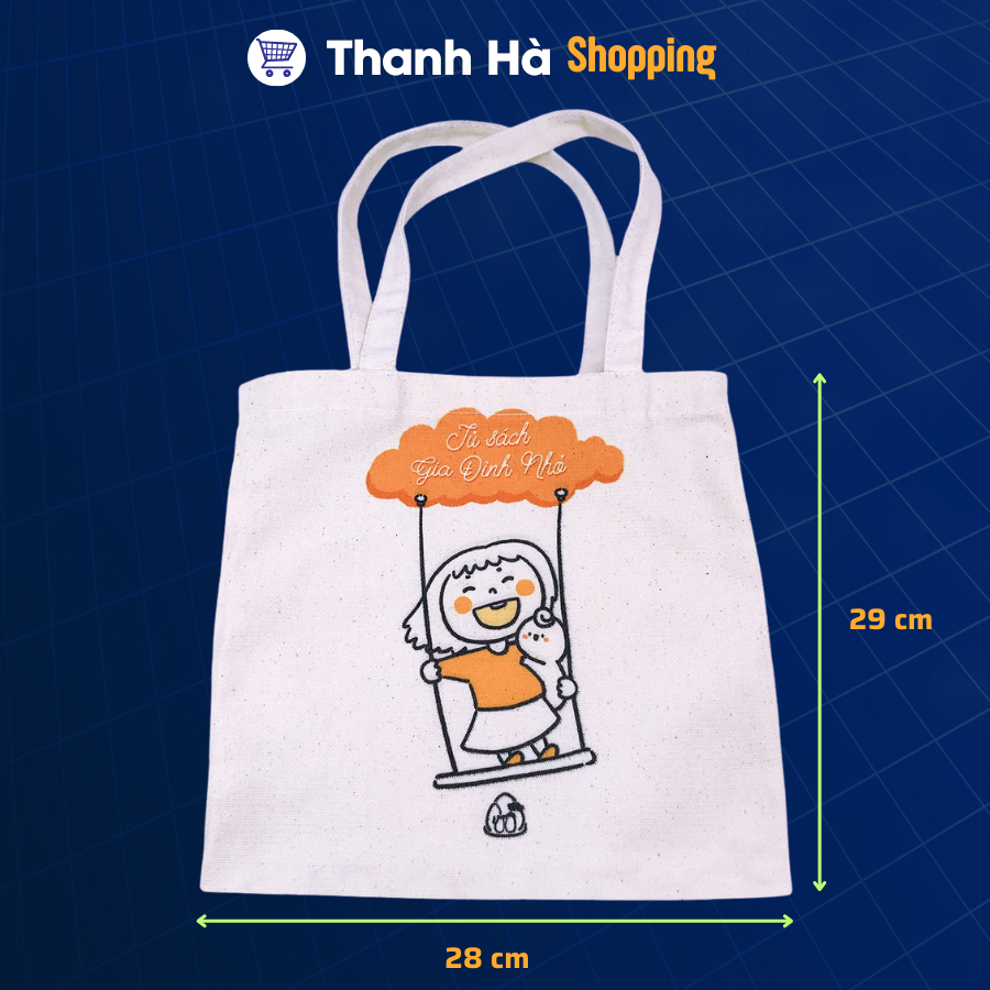 Mô tả Túi Tote Tủ sách Gia Đình Nhỏ 29x28 cm - đơn giản, tiện lợi và phong cách - 3