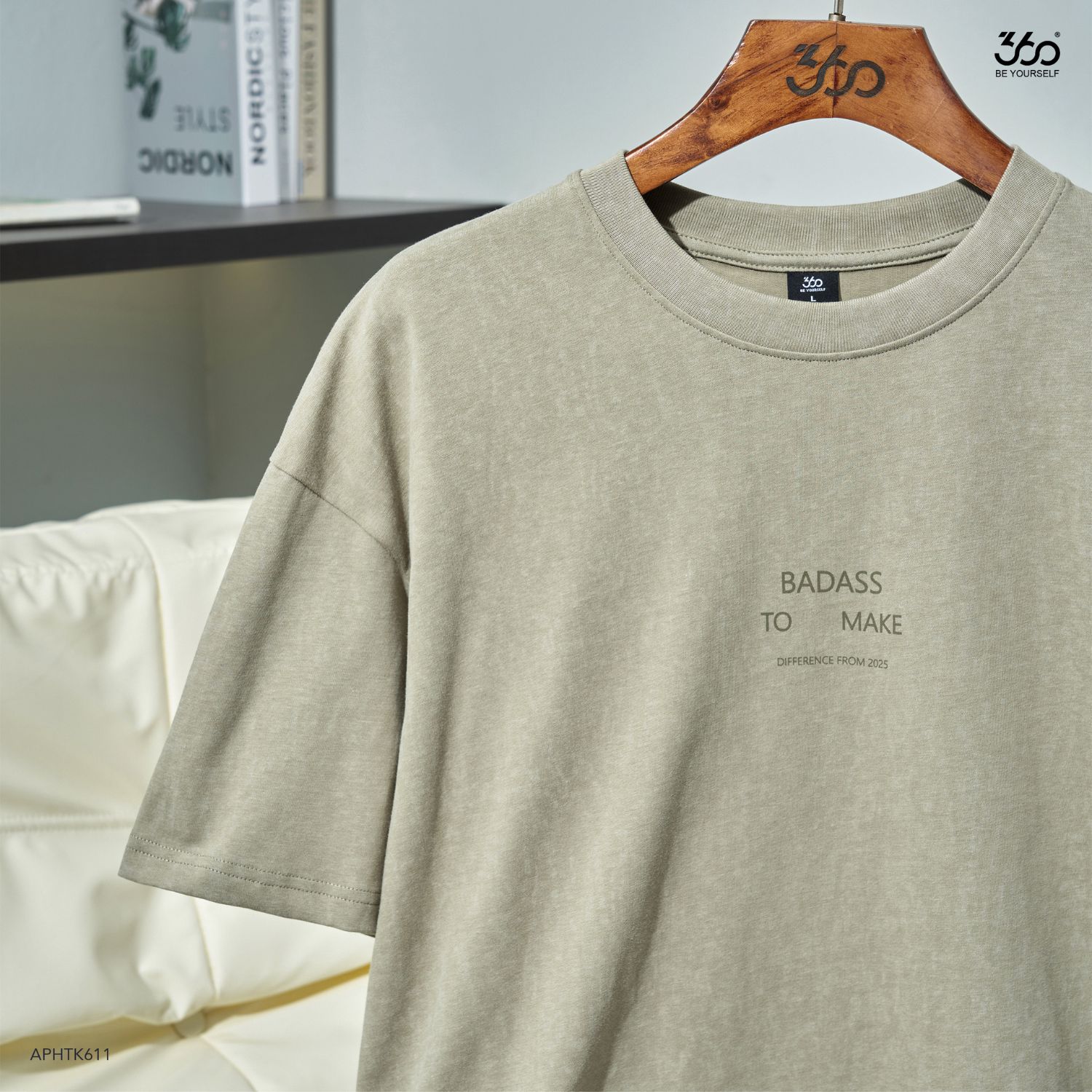 Mô tả Áo thun nam form rộng thoải mái thương hiệu 360 Boutique áo phông nam cotton cao cấp - APHTK611 - 3