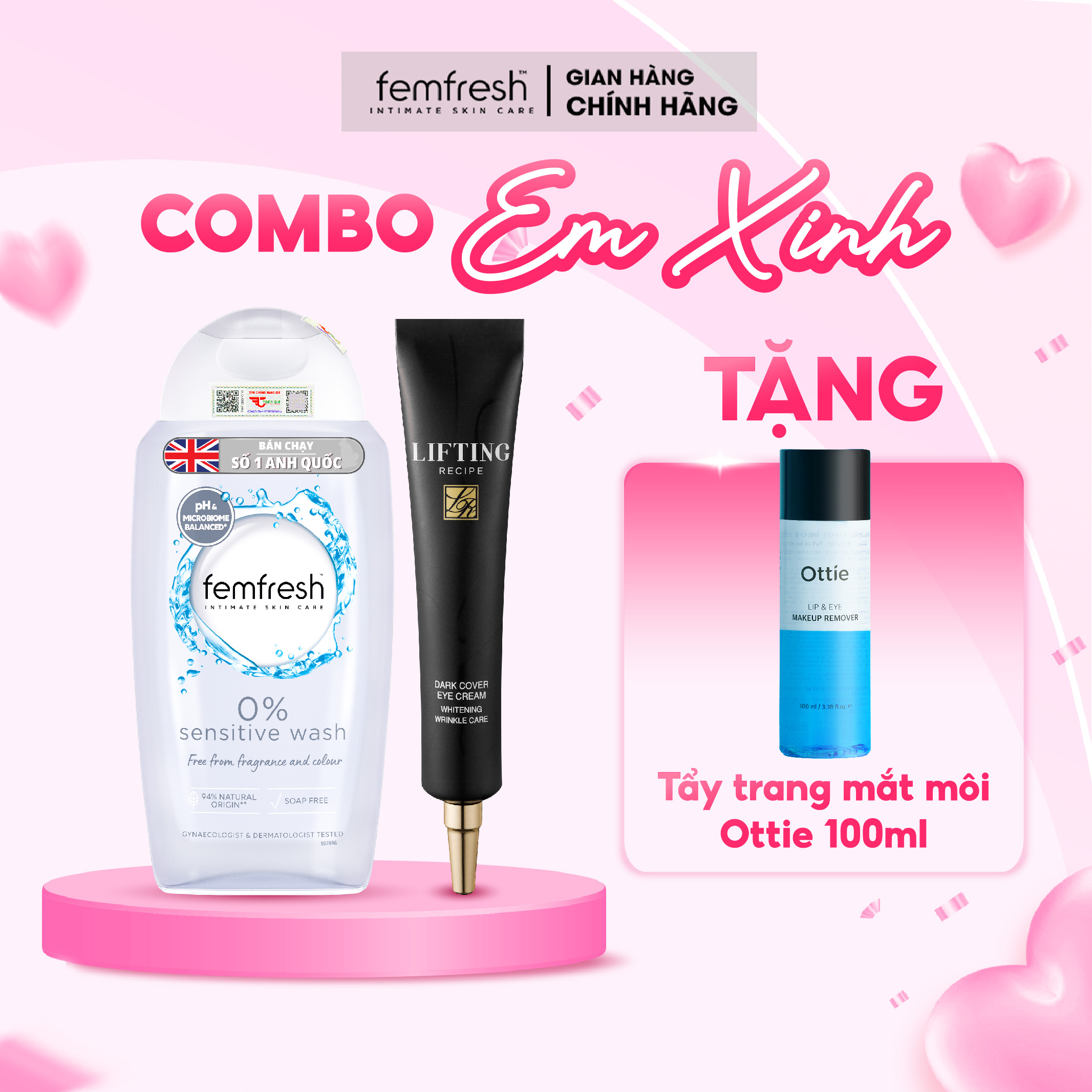 Mô tả Dung dịch vệ sinh phụ nữ cao cấp Femfresh + Kem mắt cao cấp Recipe 30ml - 2