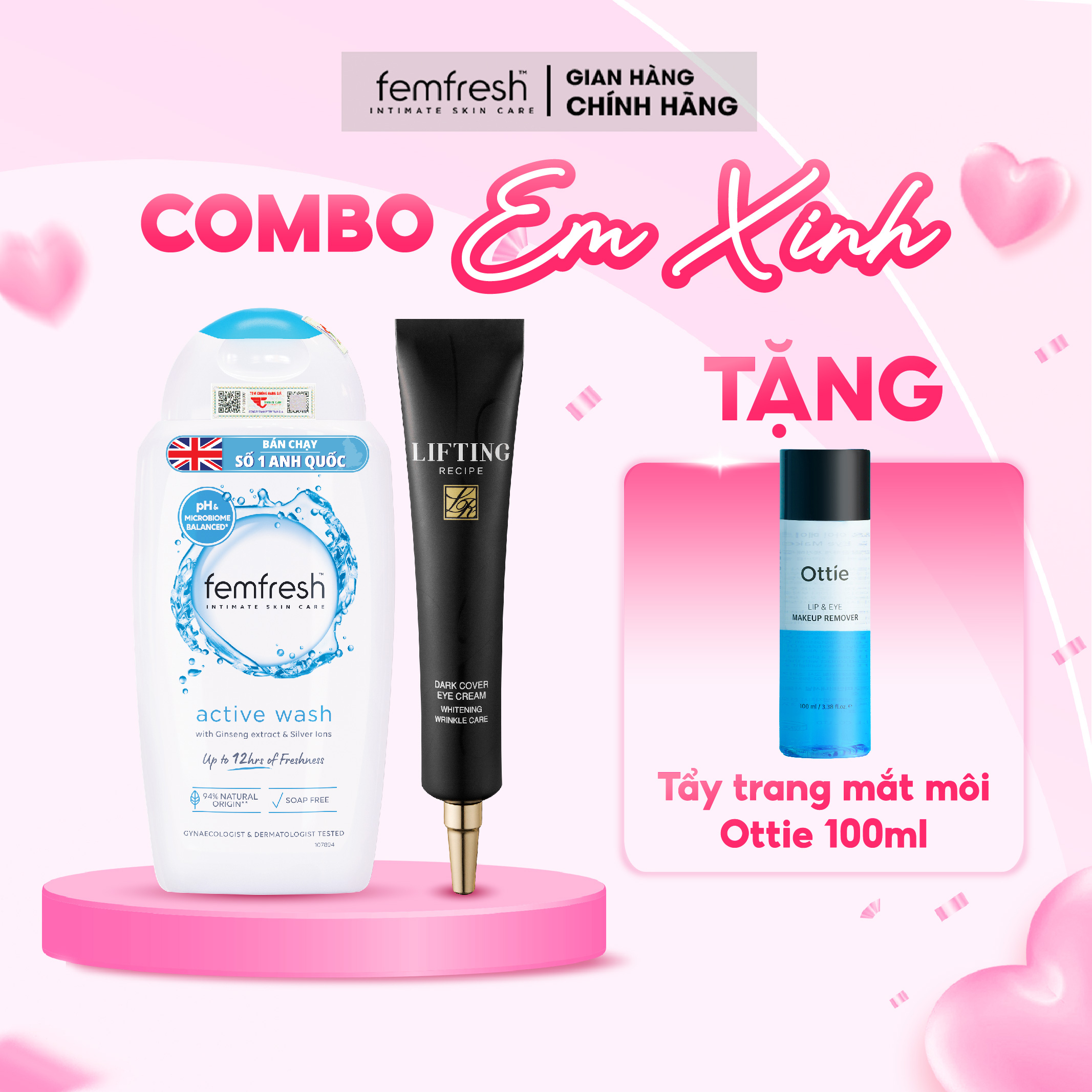 Mô tả Dung dịch vệ sinh phụ nữ cao cấp Femfresh + Kem mắt cao cấp Recipe 30ml - 3