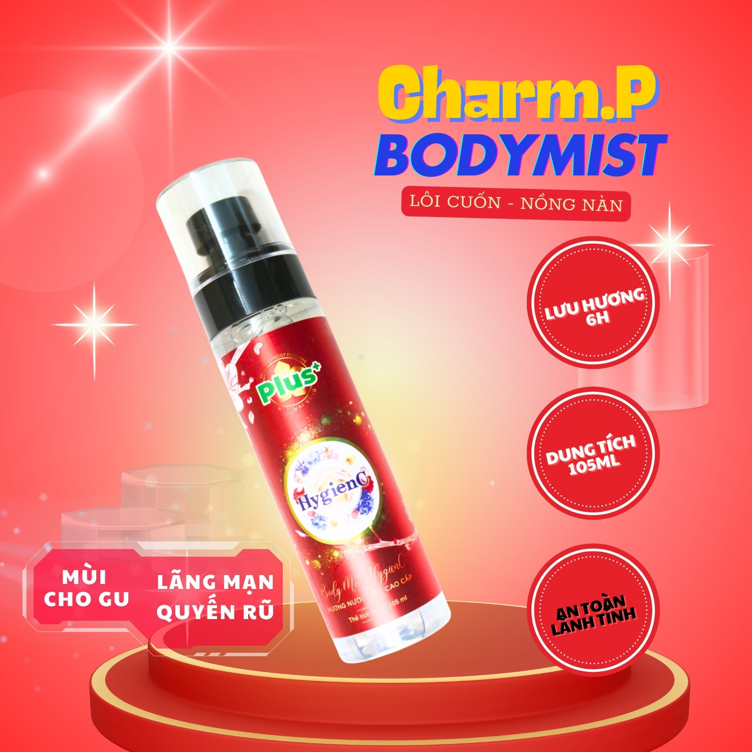 Mô tả Nước hoa Bodymist HygienC Nam Nữ Toàn Thân Lưu Hương 6 Giờ 105ml (Chai) - 7