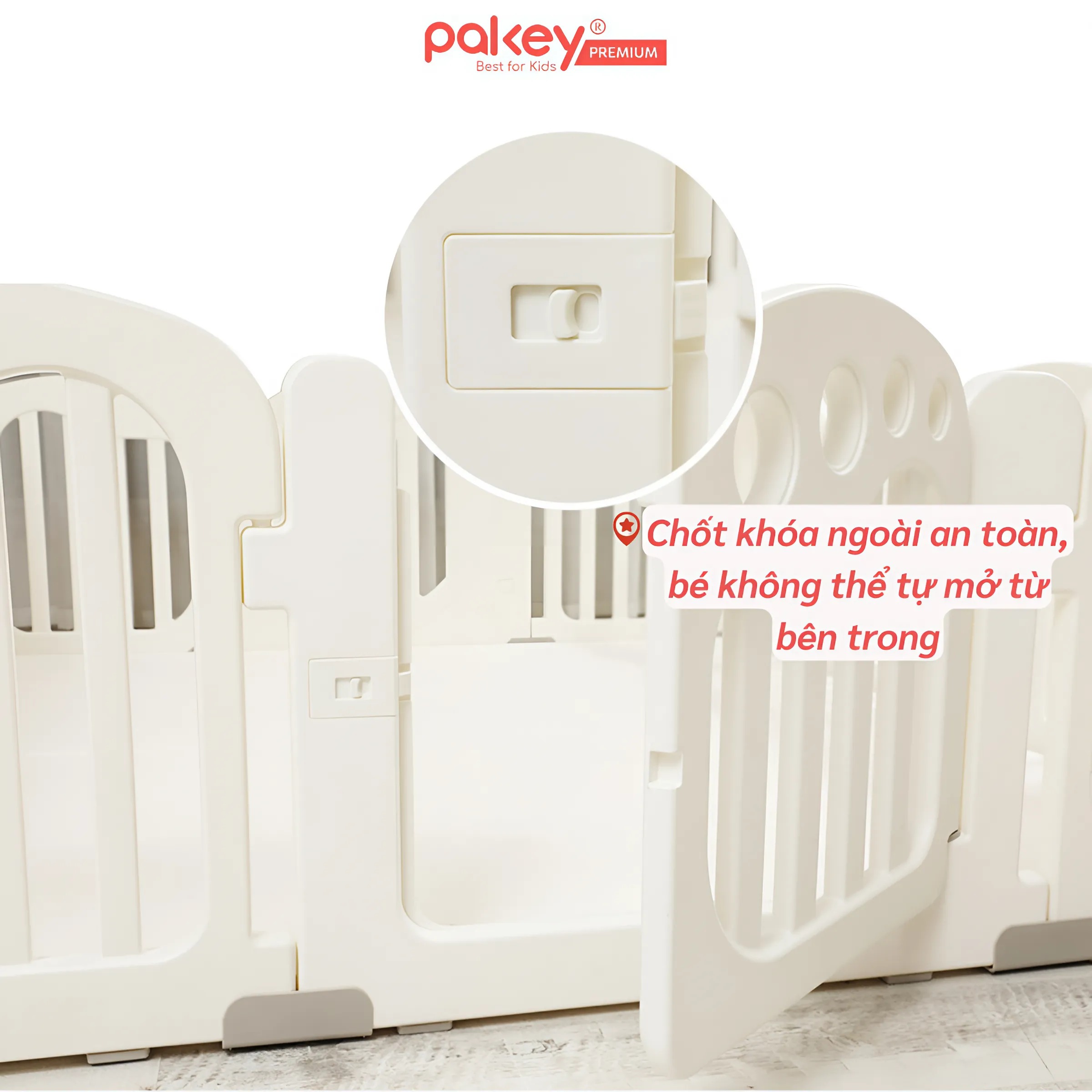 Mô tả Quây Cũi Nhựa PAKEY Cao Cấp Hình Trái Tim, Chiều Cao Vượt Trội An Toàn Cho Bé - Bảo Hành Trọn Đời - 4