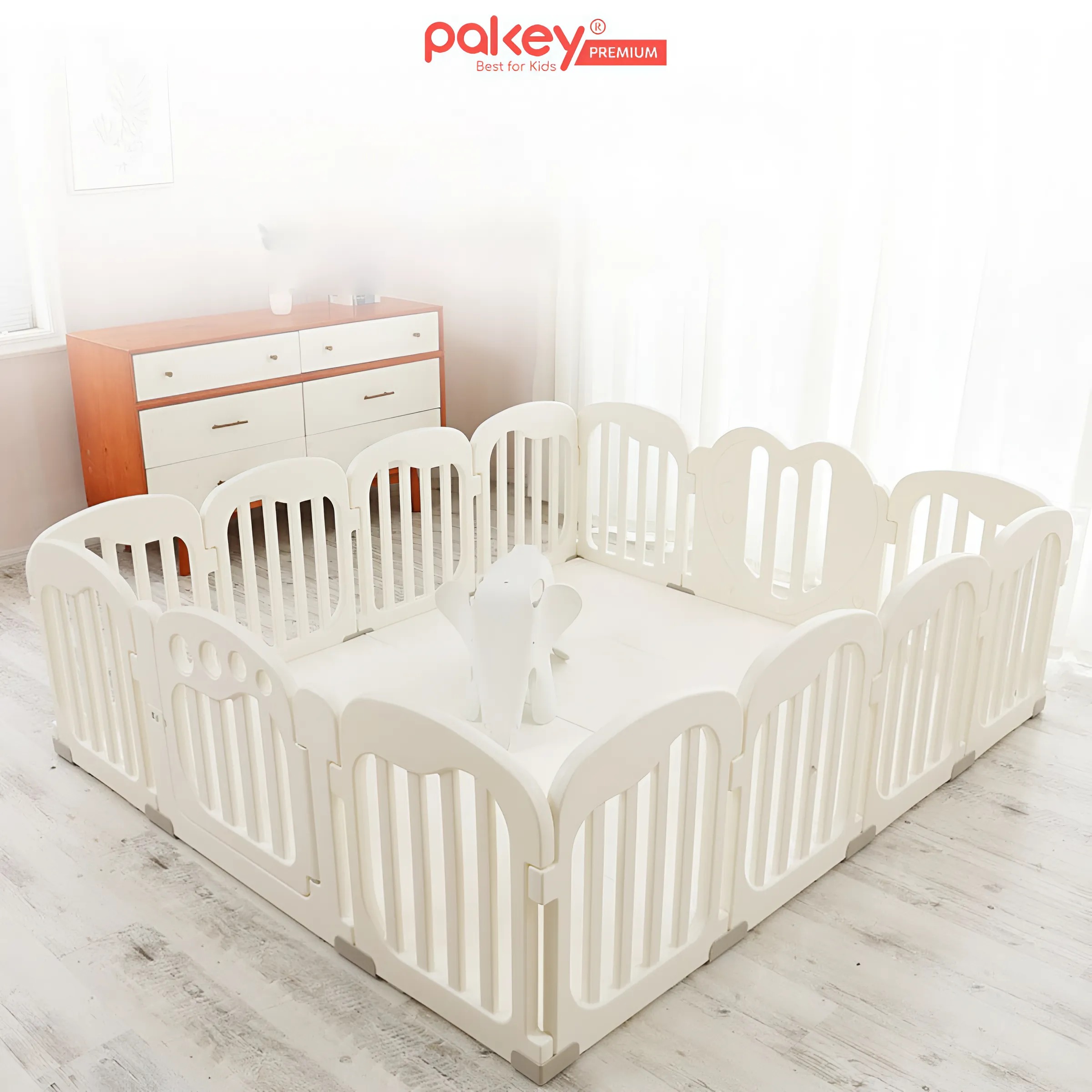 Mô tả Quây Cũi Nhựa PAKEY Cao Cấp Hình Trái Tim, Chiều Cao Vượt Trội An Toàn Cho Bé - Bảo Hành Trọn Đời - 9