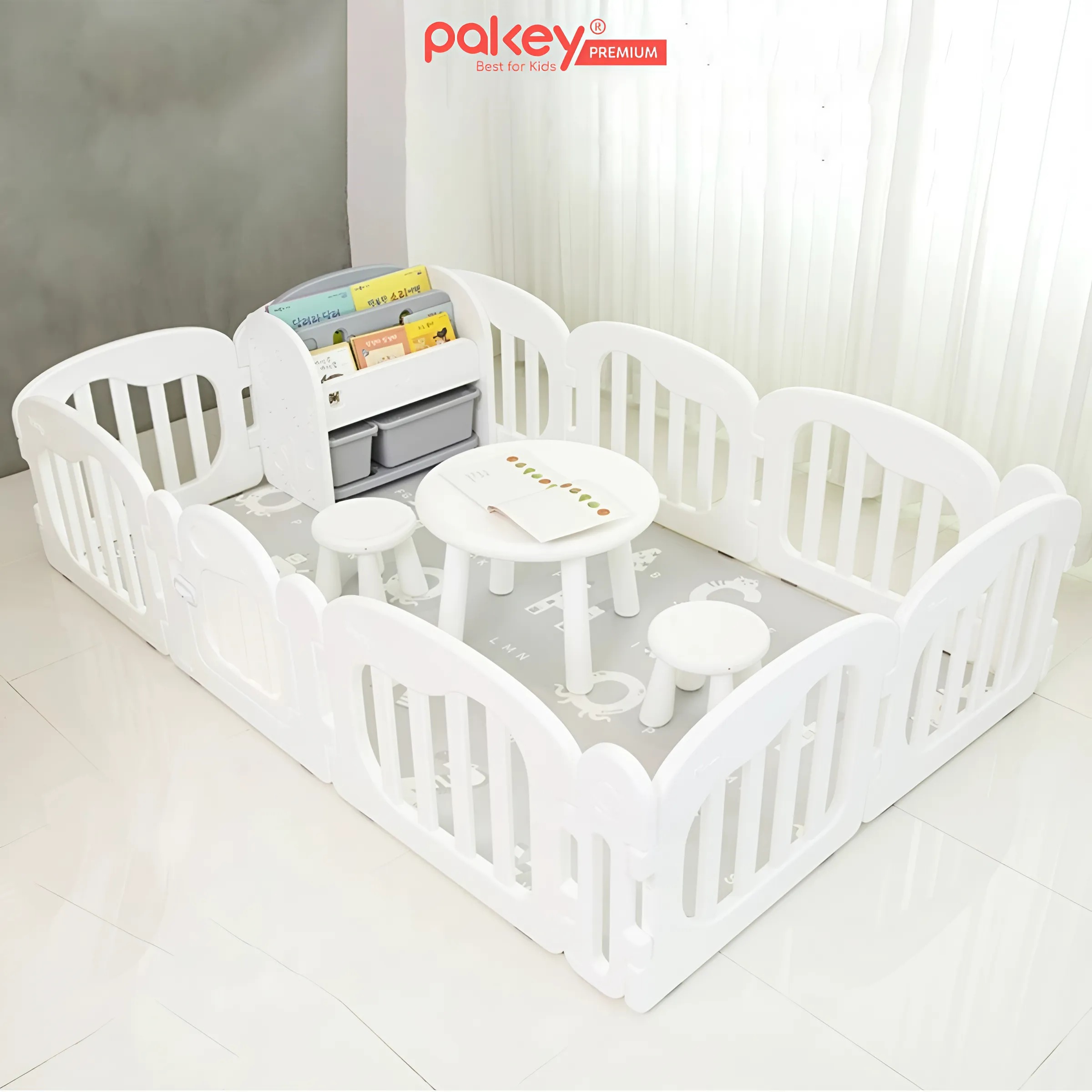 Mô tả Quây Cũi Nhựa PAKEY Cao Cấp Hình Trái Tim, Chiều Cao Vượt Trội An Toàn Cho Bé - Bảo Hành Trọn Đời - 8