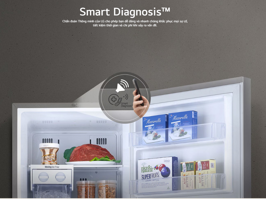 Mô tả Tủ lạnh LG ngăn đá trên Smart Inverter™, ngăn lấy nước ngoài 264L màu đen GV-D262BL - 4