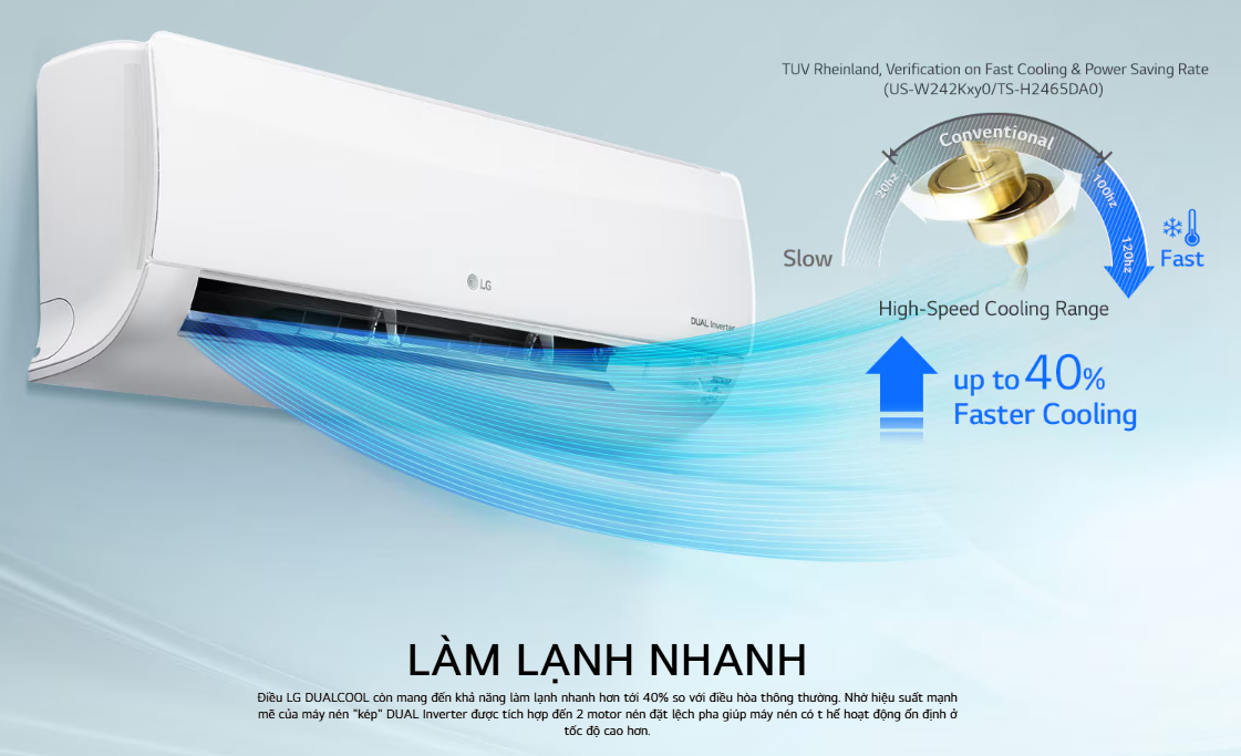 Mô tả Máy lạnh LG DUALCOOL™Inverter 1 chiều 9.000 BTU (1HP) IEC09M1 - 9