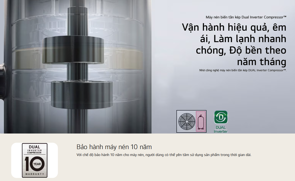 Mô tả Máy lạnh LG DUALCOOL™Inverter 1 chiều 12.000 BTU (1.5HP) IEC12M1 - 8