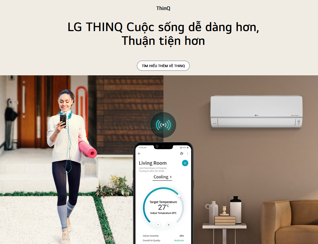 Mô tả Máy lạnh LG DUALCOOL™Inverter 1 chiều 12.000 BTU (1.5HP) IEC12M1 - 10