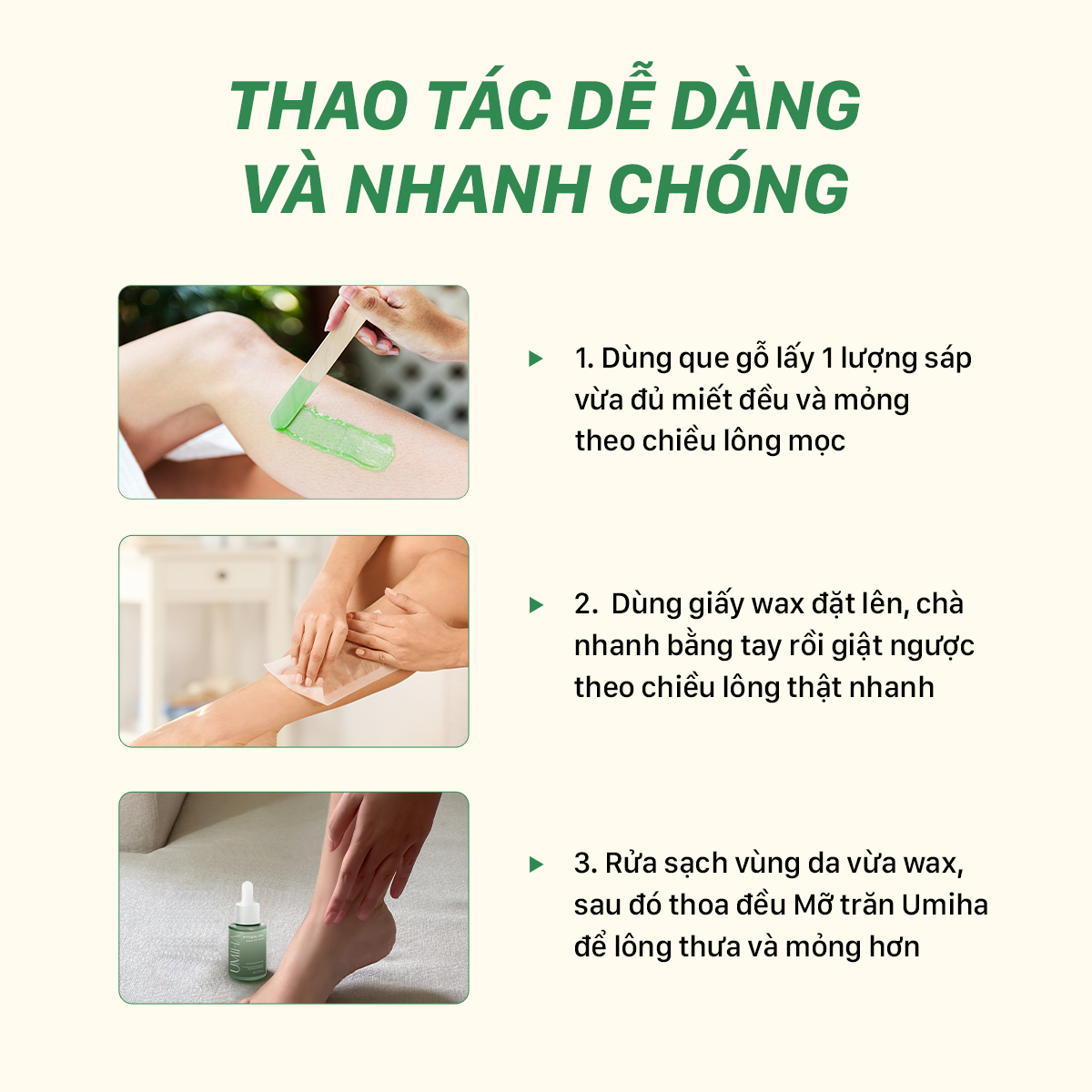 Mô tả Wax lông UMIHA (95gr) - Sáp wax lông bám dính x2 dành riêng cho wax lông, bổ sung Vitamin C giúp sáng da - 2