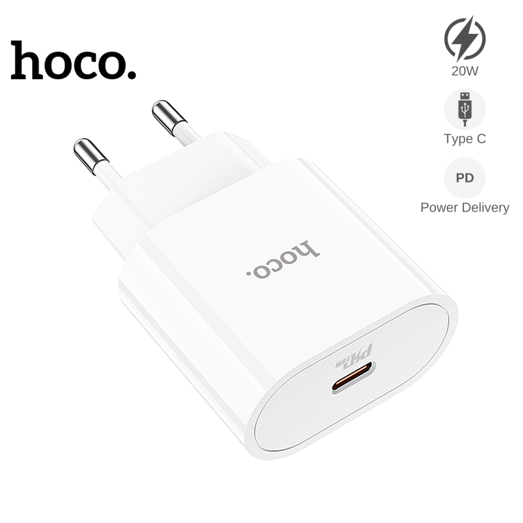 Mô tả Củ Sạc Nhanh PD 20W CHÍNH HÃNG Hoco Dùng Cho IP,Samsung,XiaoMi,Oppo Chất Liệu Nhựa PC Chống Cháy Nổ - 1