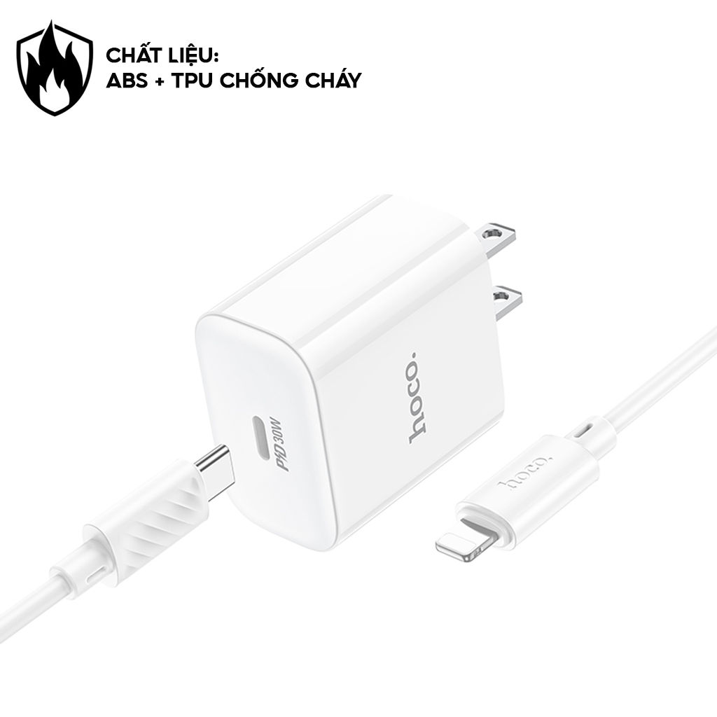 Mô tả Bộ Sạc Nhanh PD 30W Chính Hãng Hoco Dùng Cho IP 8-14-PRO-PLUS-PROMAX Chuẩn Cổng Type-C to L - 1