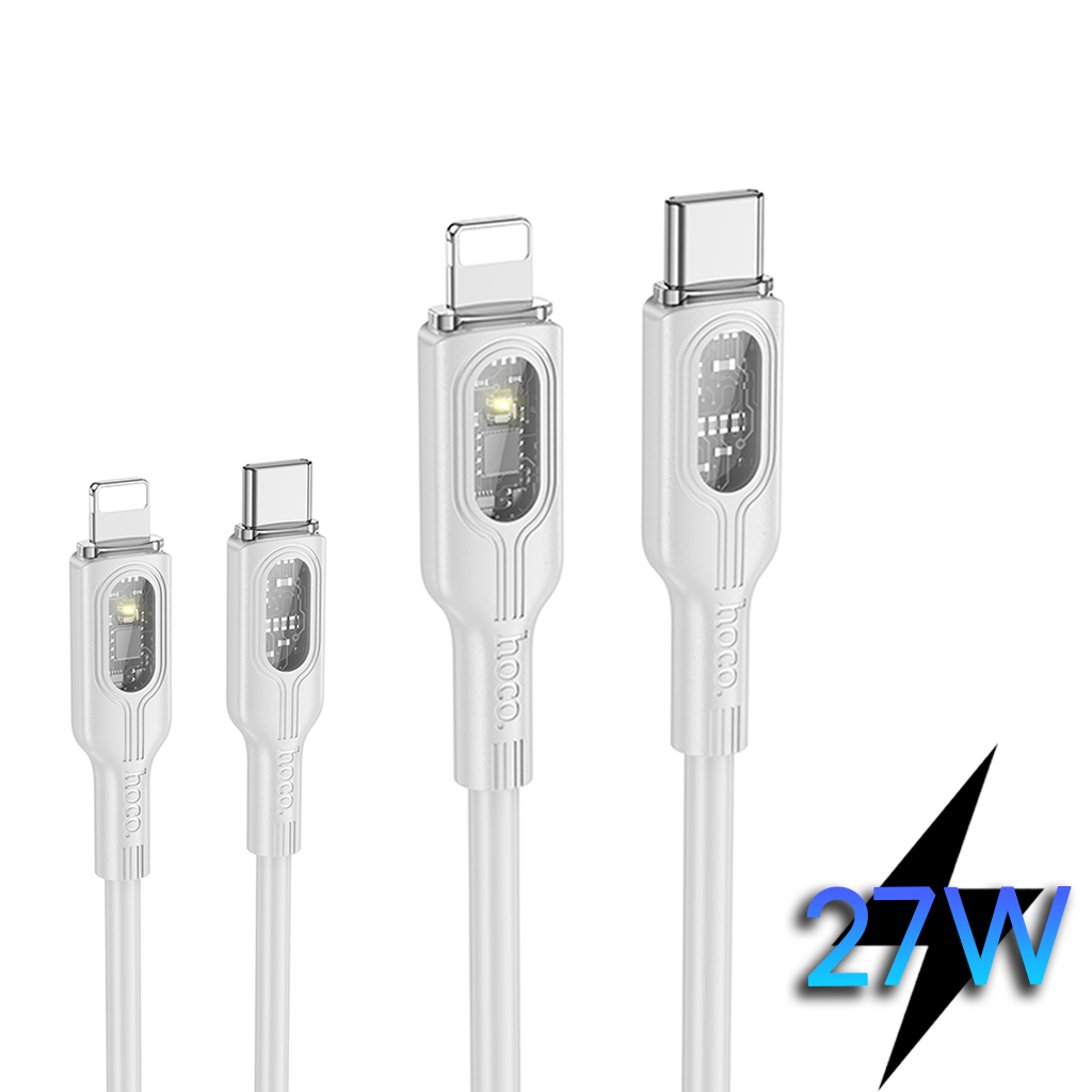 Mô tả Cáp Sạc Nhanh CHÍNH HÃNG Hoco PD 27W Tự Ngắt Khi Đầy Có Đèn Led Hiển Thị Cho IP 11-14Plus-14Promax - 1