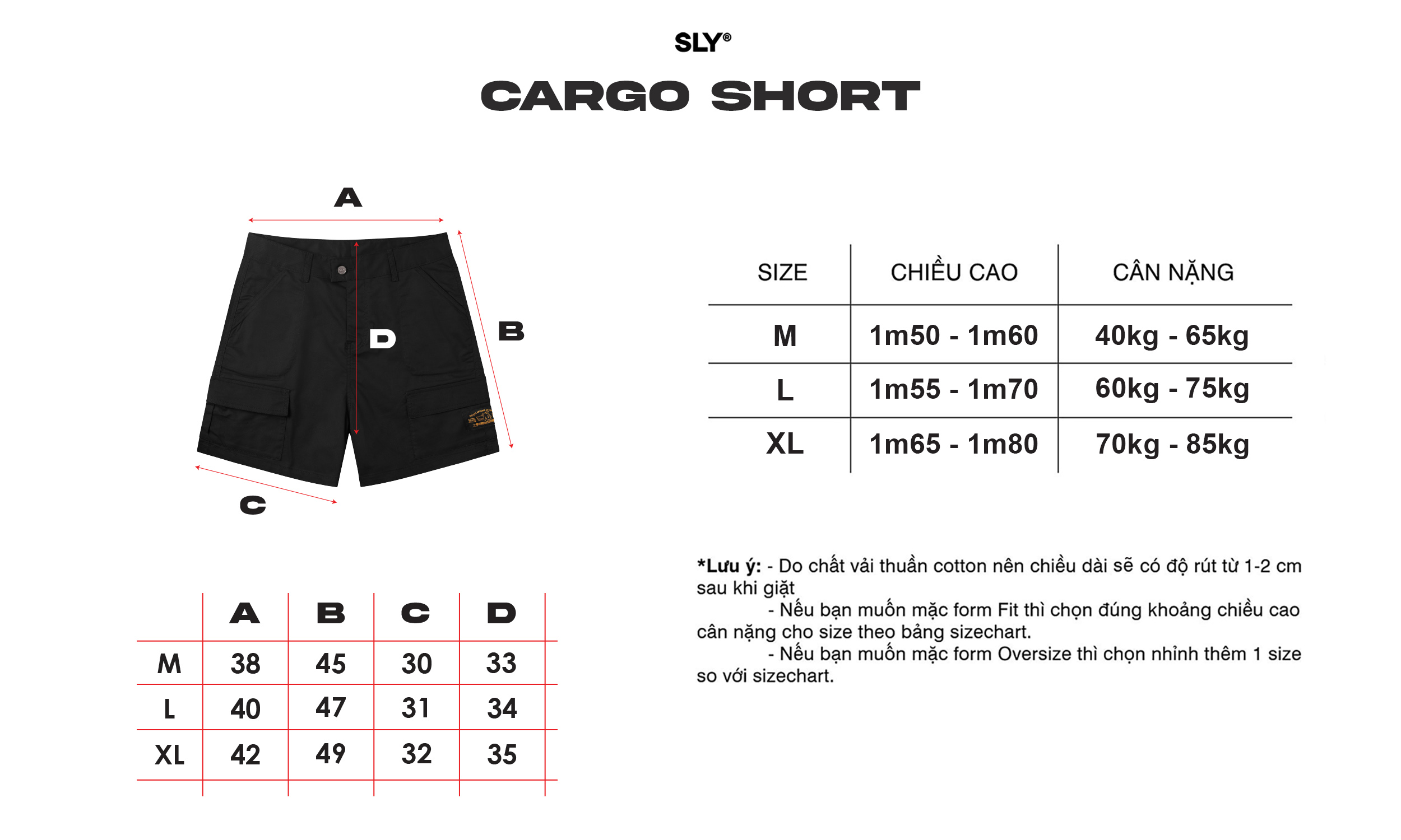 Mô tả Quần Short Cargo Kaki SLY màu Olive / Black - 1