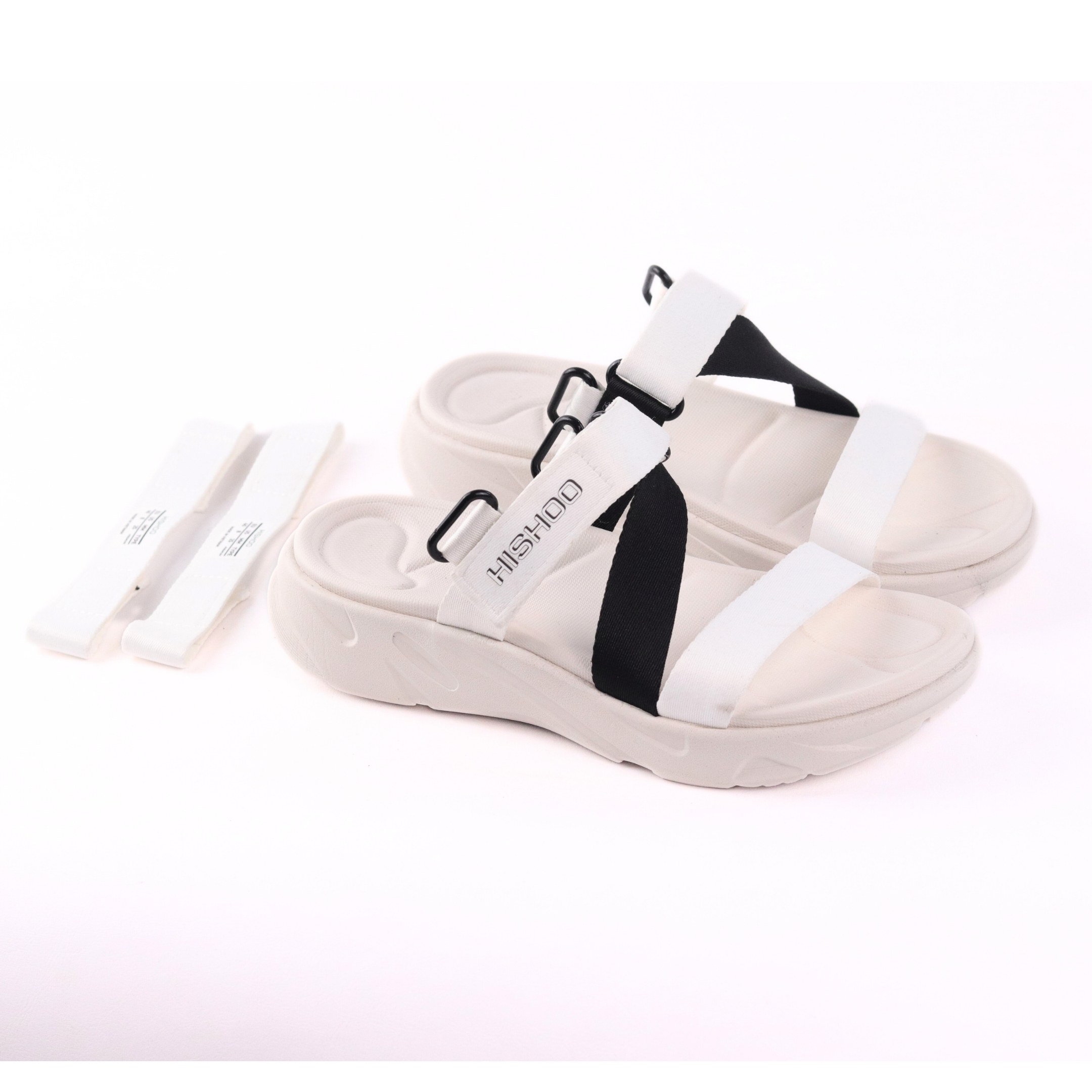 Mô tả Giày Sandal Dù Sport Nhẹ Êm Đi Học Đi Làm Đi Chơi Đế Cao 4 Cm Xé dán quai chéo quai dù nam, nữ HISHOO F001 - 4