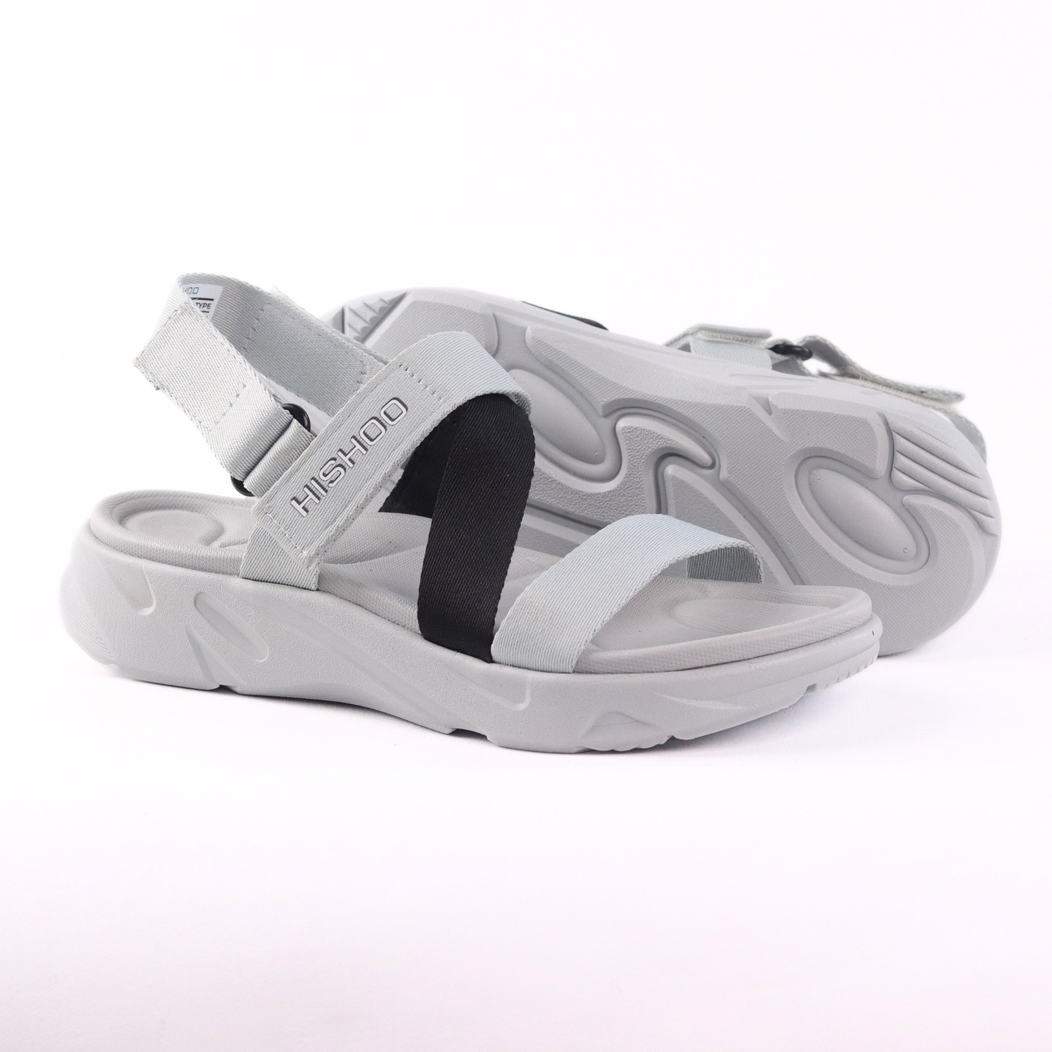 Mô tả Giày Sandal Dù Sport Nhẹ Êm Đi Học Đi Làm Đi Chơi Đế Cao 4 Cm Xé dán quai chéo quai dù nam, nữ HISHOO F001 - 7