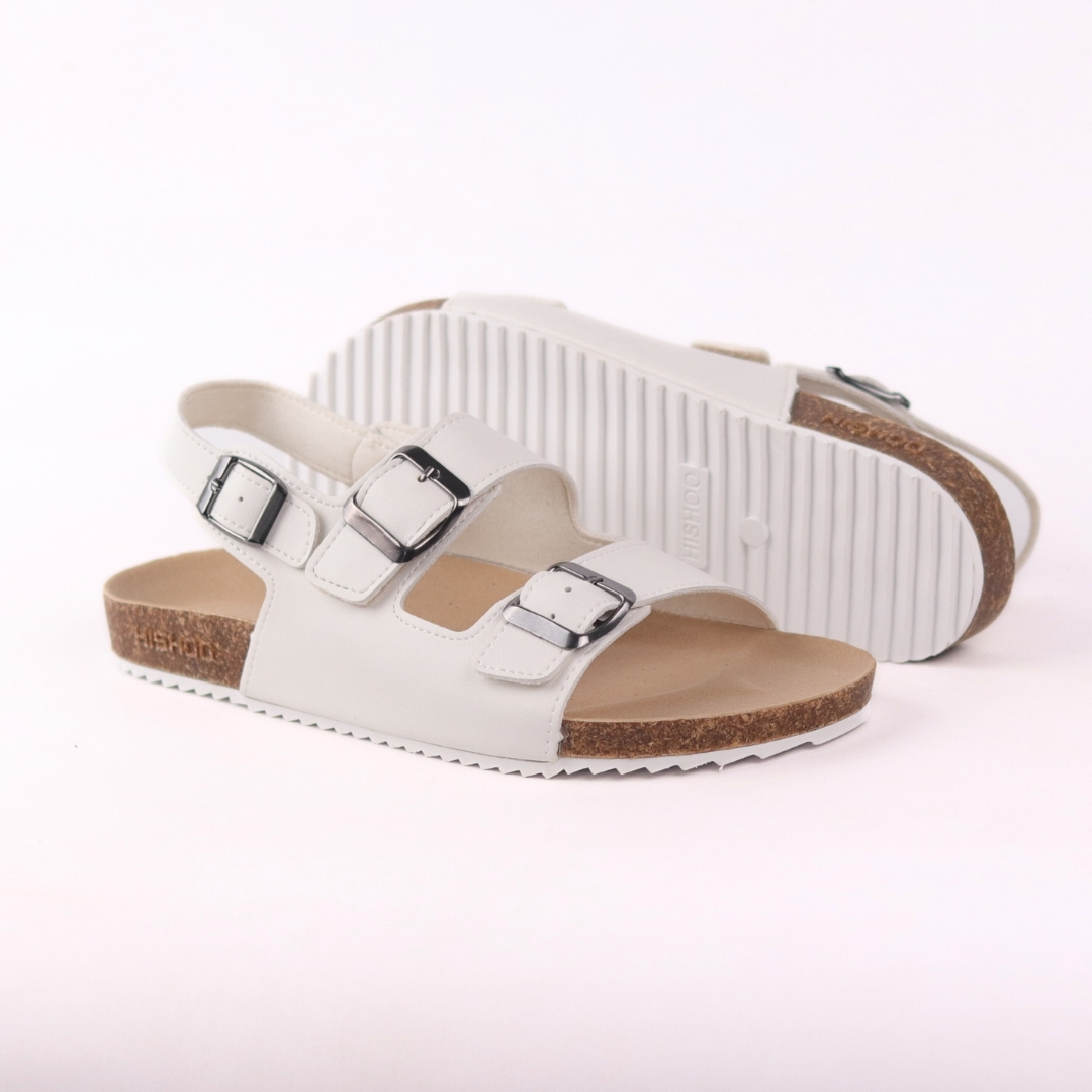 Mô tả Dép sandal đế trấu birken nam nữ unisex 2 khóa da bò size 35 - 43 chính hãng Hishoo VNXK Ulzzang  M102 - 4