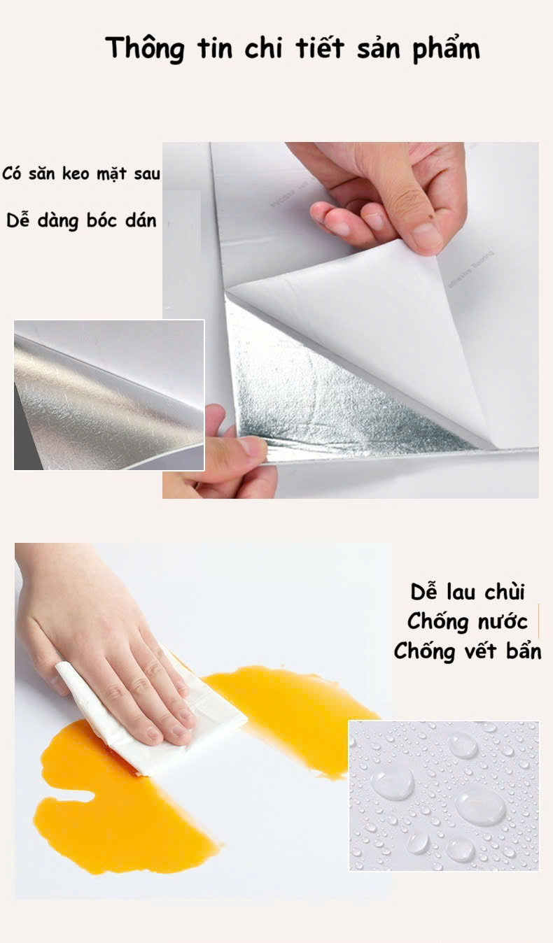Miếng dán tường giả đá thạch anh cao cấp, xốp nhựa dán tường giả gạch men giá rẻ