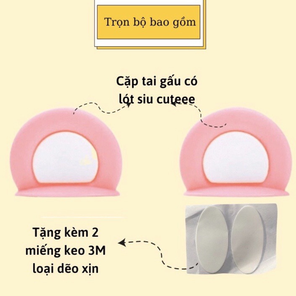 Mô tả Tai gấu gắn mũ bảo hiểm Hpro Helmet kèm keo dán, phụ kiện trang trí nón bảo hiểm thời trang, siêu cá tính - 1