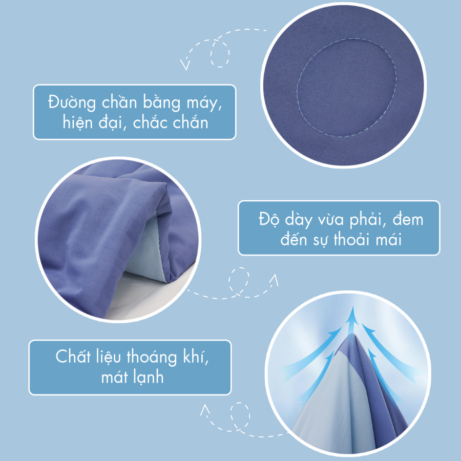 Mô tả Mền lạnh I Cool Advance NIN House NM8034 1m6x2m1 hoạ tiết chữ | Chăn chần cotton Ice Silk - 3