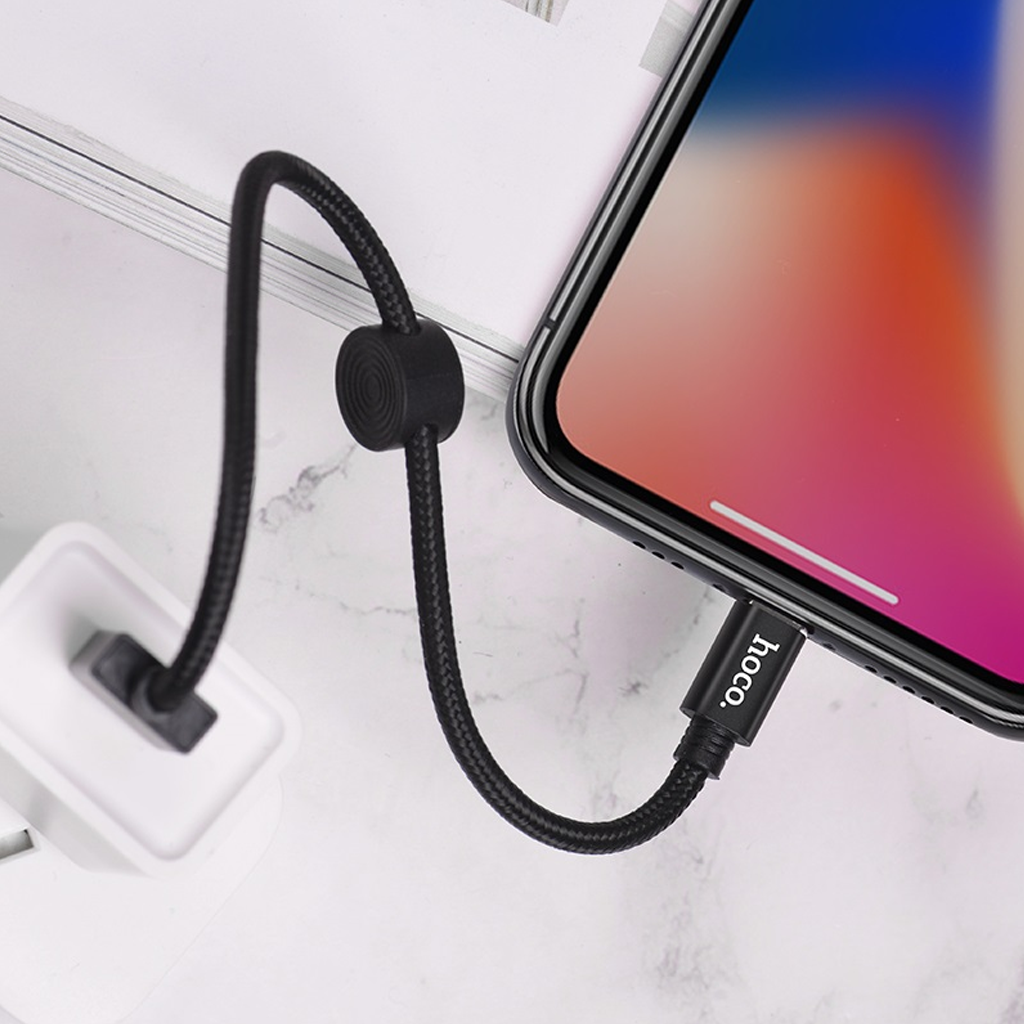 Mô tả Cáp Sạc Nhanh Siêu Ngắn 25cm CHÍNH HÃNG Hoco Chuẩn USB to L Gọn Gàng Dùng Cho Sạc Dự Phòng - 1