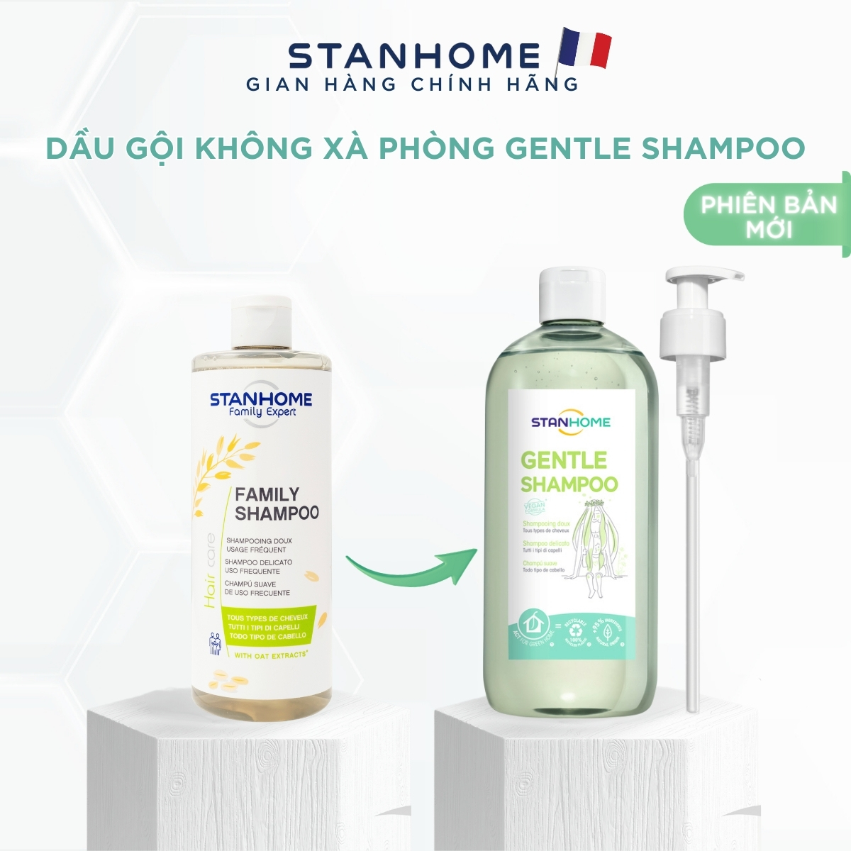 Mô tả Dầu gội cho da đầu nhạy cảm, không silicone Stanhome Gentle Shampoo 740ml - 1