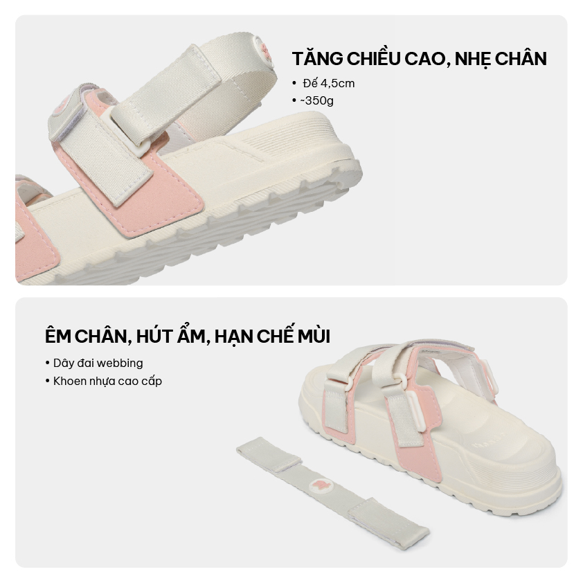 Mô tả Giày Sandal Nam Nữ Platy 4 Bánh Mì, Siêu Nhẹ Shondo Nhiều Màu - 9