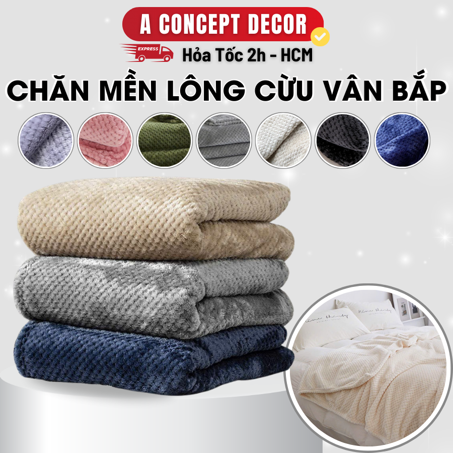 Chăn Lông Cừu Vân Bắp Cao Cấp