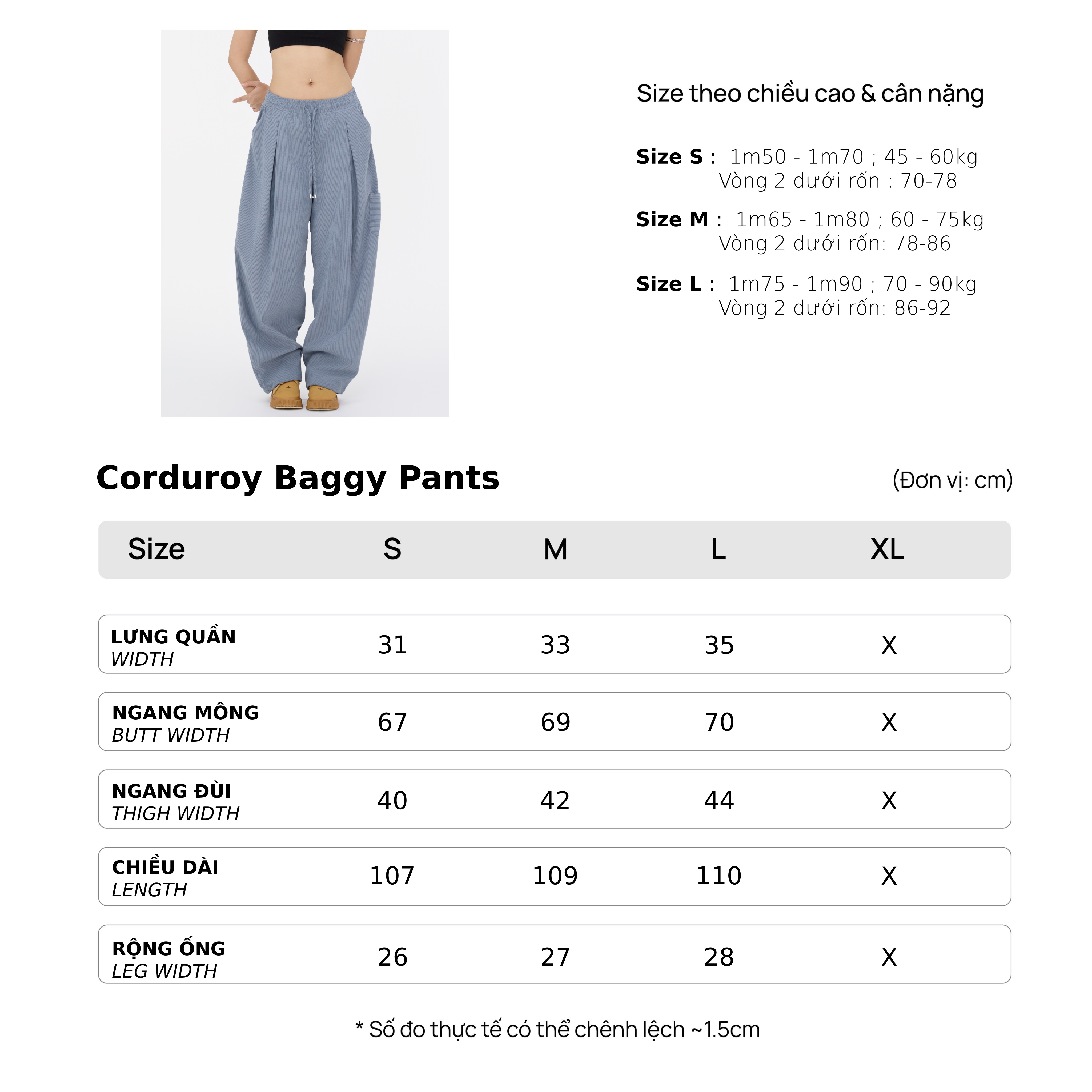 Mô tả Quần Dài Ống Rộng Vải Nhung Tâm - Brand TSUN Chính Hãng [UNISEX] Thêu Túi Sau - 1