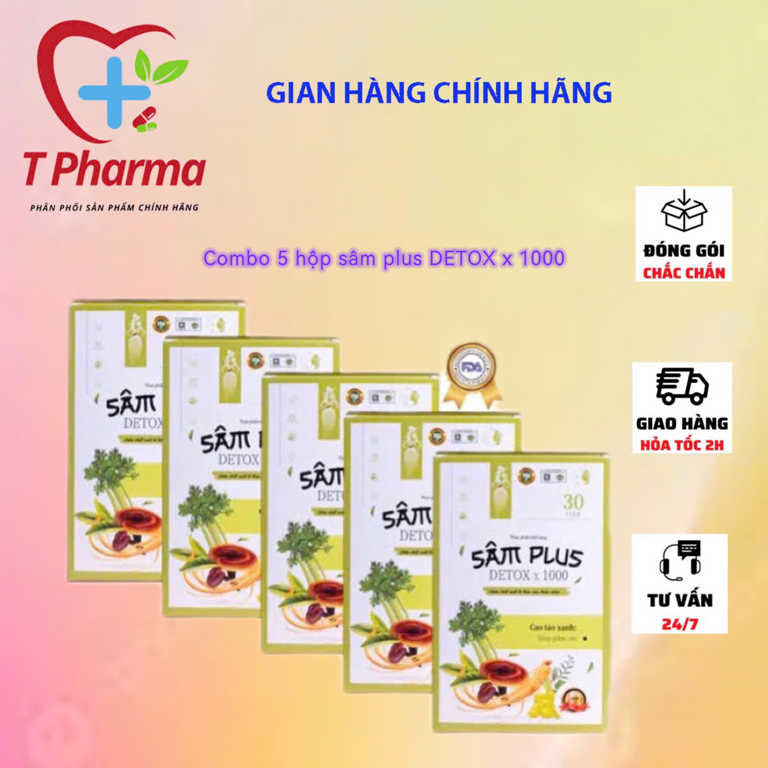 Mô tả Kẹo Giảm Cân Sâm Plus Detox X1000 TM Pharma Giảm Mỡ Sinh Học Thanh Nhiệt Hộp 30 Viên - 1