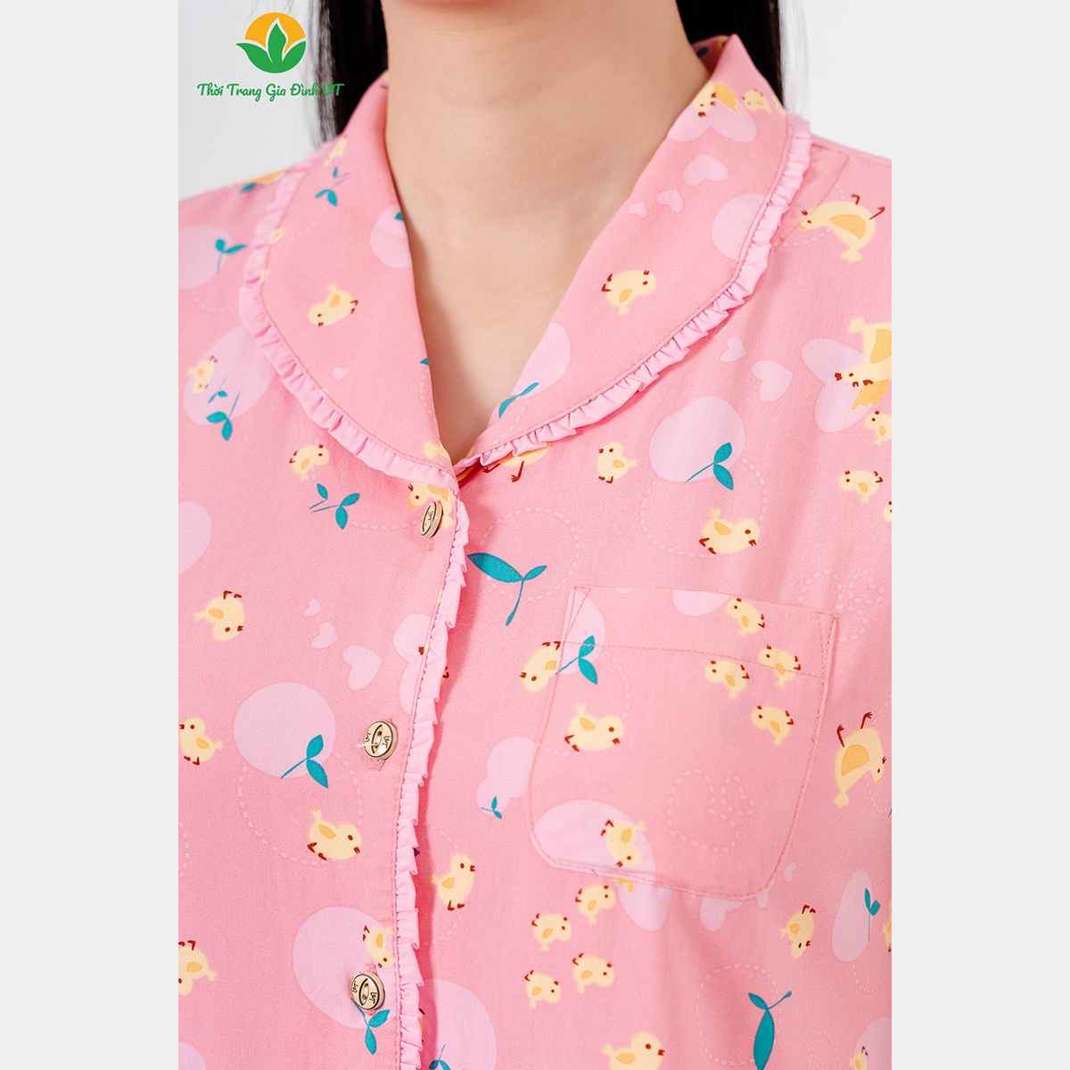 Mô tả Bộ pijama nữ mặc nhà chất Lanh họa tiết cổ sam thời trang Việt Thắng - B06.5047 - 6