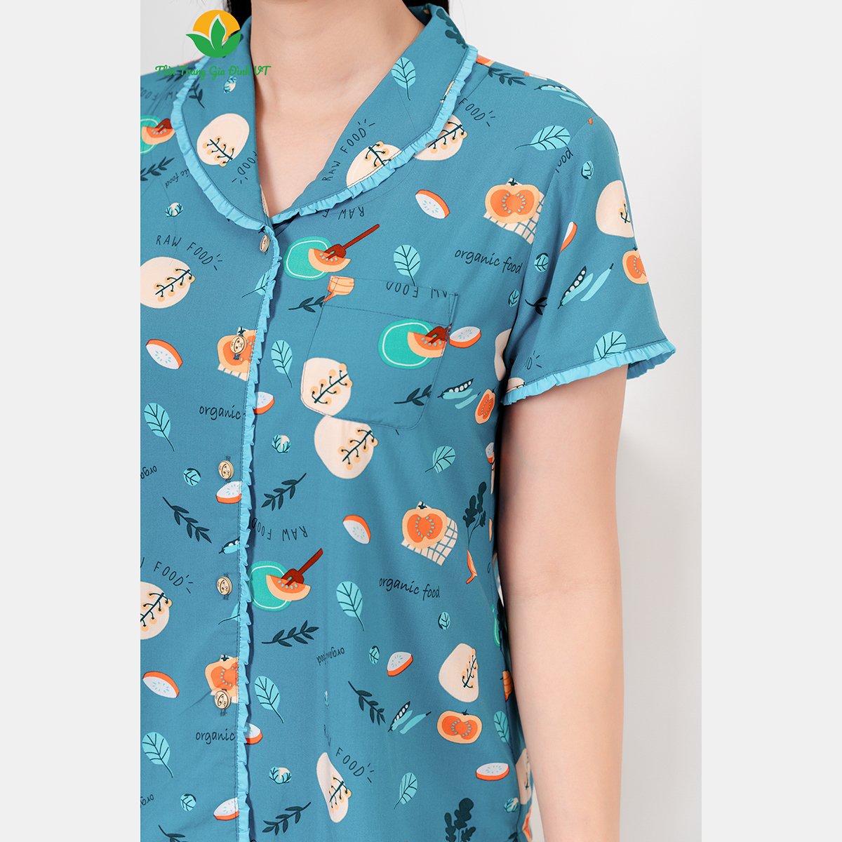 Mô tả Bộ pijama nữ mặc nhà chất Lanh họa tiết cổ sam thời trang Việt Thắng - B06.5047 - 8