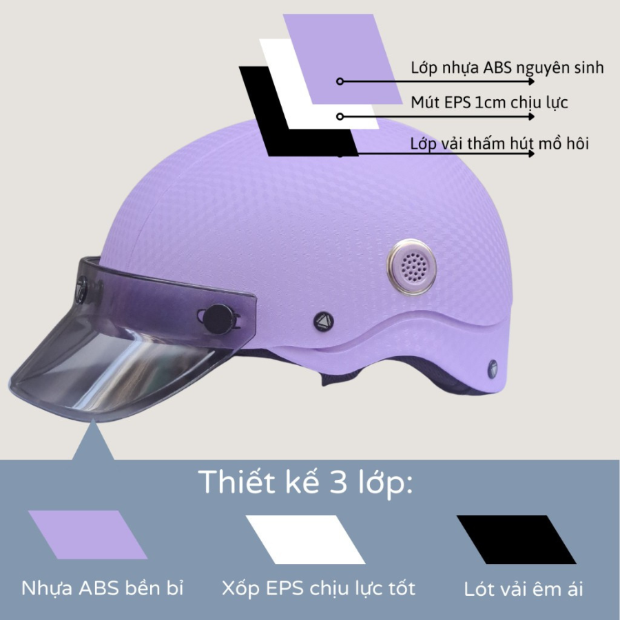 Mô tả Mũ Bảo Hiểm VARO Nửa Đầu [CHÍNH HÃNG] [FREESHIP] - Nón Bảo Hiểm 1/2 Sơn Nhám Cao Cấp Chống Trầy - 1