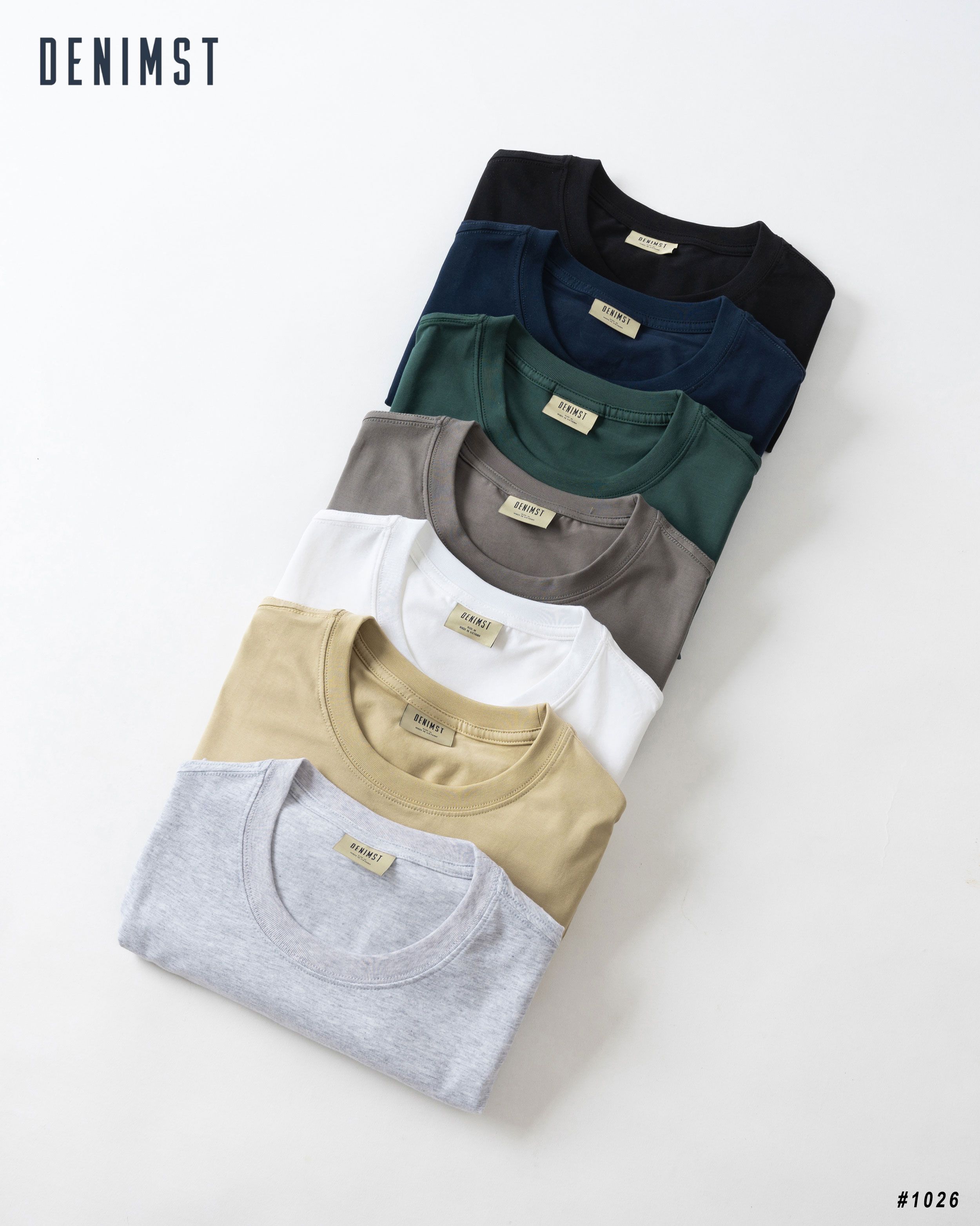 Mô tả Áo Thun Nam Trơn Cao Cấp DENIMST 1026 Chất Cotton Co Dãn 4 Chiều, Mềm Mại, Thoáng Mát, Dáng Regular - 9