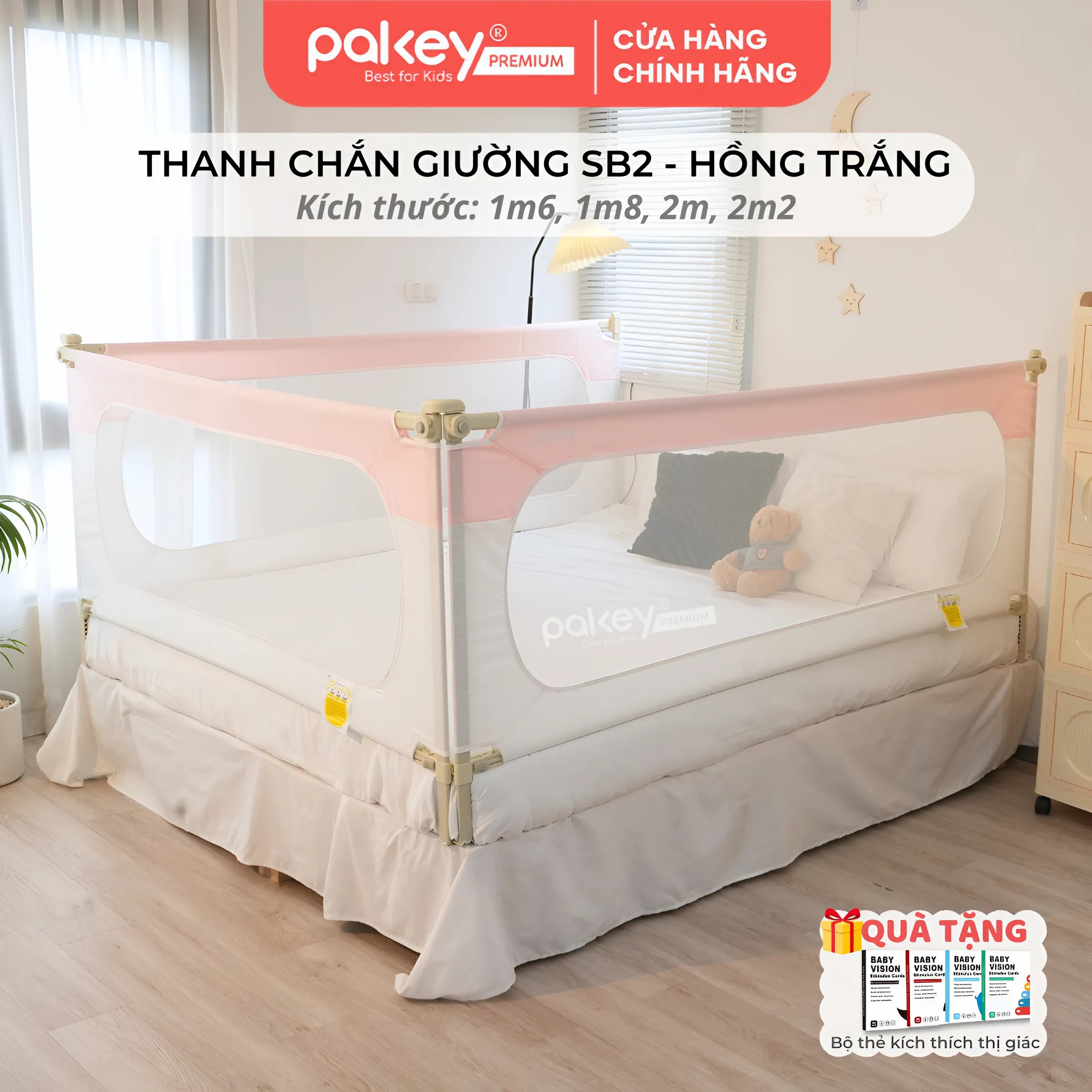 Mô tả Thanh Chắn Giường PAKEY Cao Cấp SB2 Phong Cách Hàn Quốc Nhiều Kích Thước Cho Bé, Chặn Giường An Toàn Cho Trẻ - 5