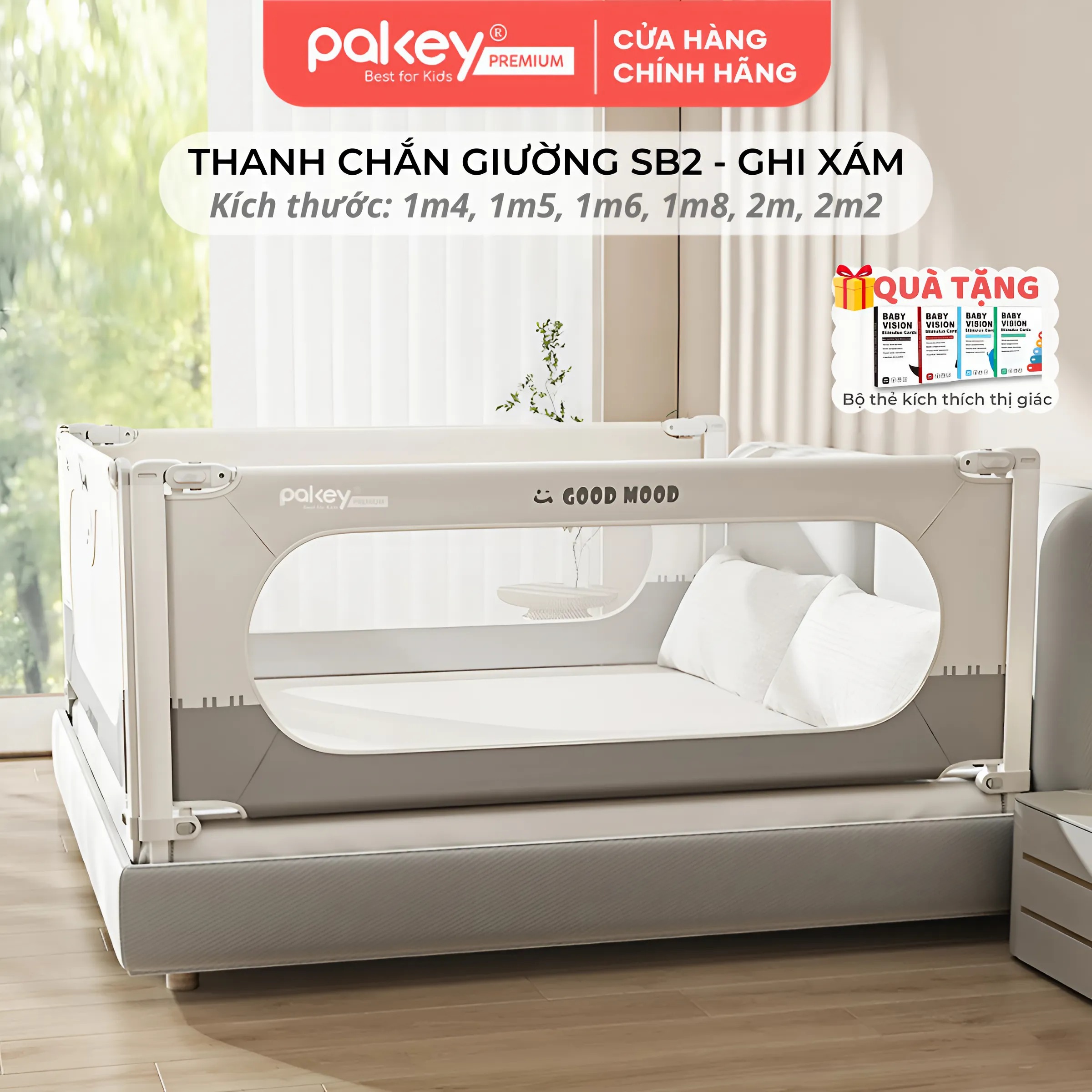 Mô tả Thanh Chắn Giường PAKEY Cao Cấp SB2 Phong Cách Hàn Quốc Nhiều Kích Thước Cho Bé, Chặn Giường An Toàn Cho Trẻ - 2