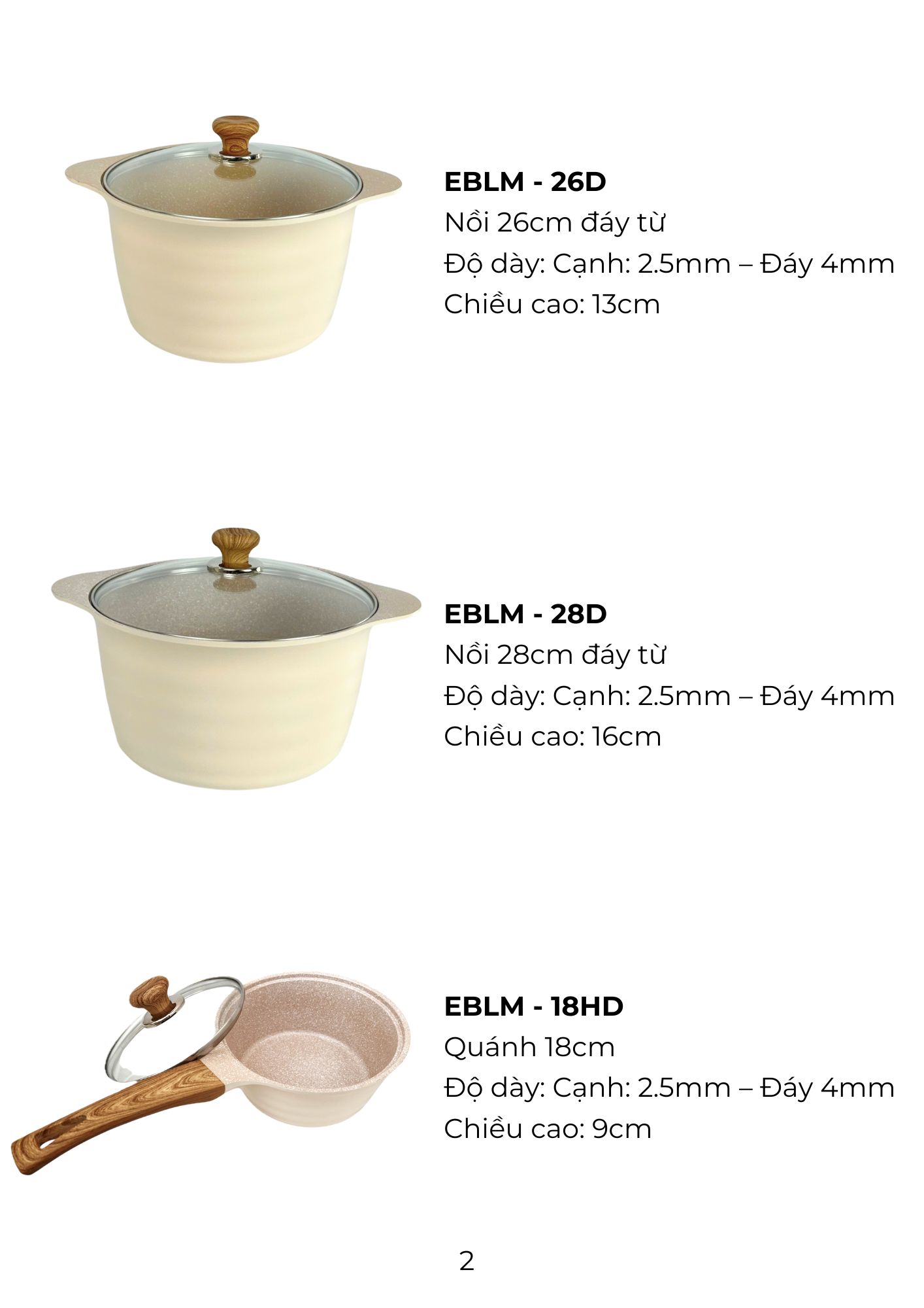 Mô tả Nồi Chống Dính Đáy Từ Cao Cấp Ecoramic Blooming, Quánh 18cm Nồi 20 22 24 26 28 cm - 5