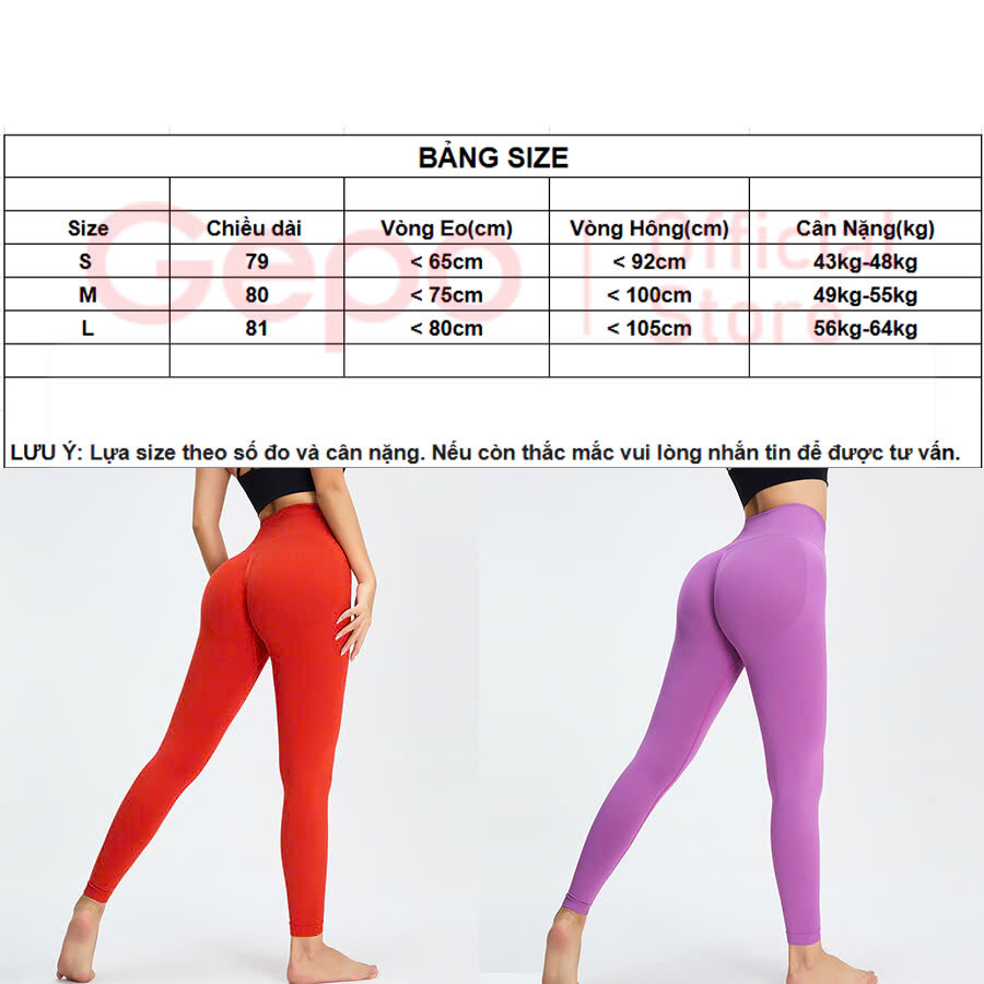 Mô tả Quần dài tập gym nữ chất liệu dệt kim cạp cao nâng mông tôn dáng GEPO GP109 - 8