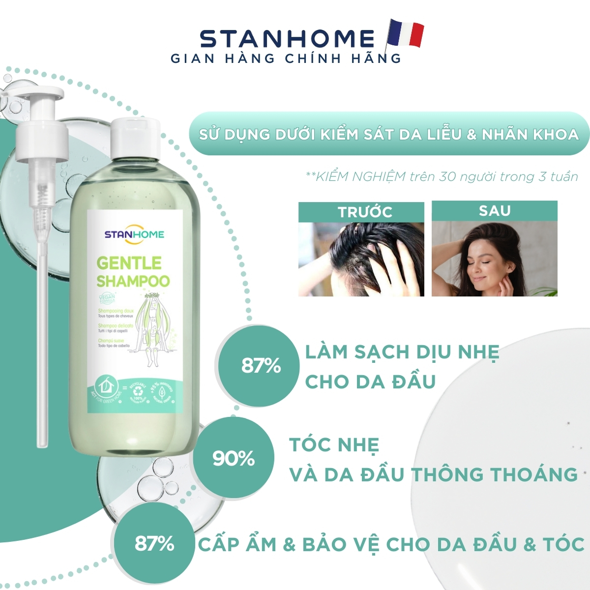 Mô tả Dầu gội cho da đầu nhạy cảm, không silicone Stanhome Gentle Shampoo 740ml - 6
