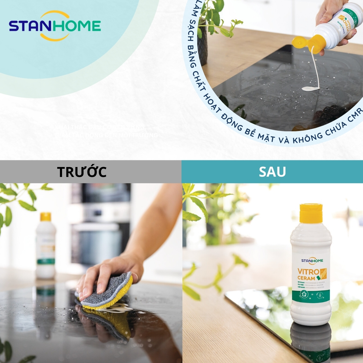 Làm sạch vết bẩn trên bếp điện từ