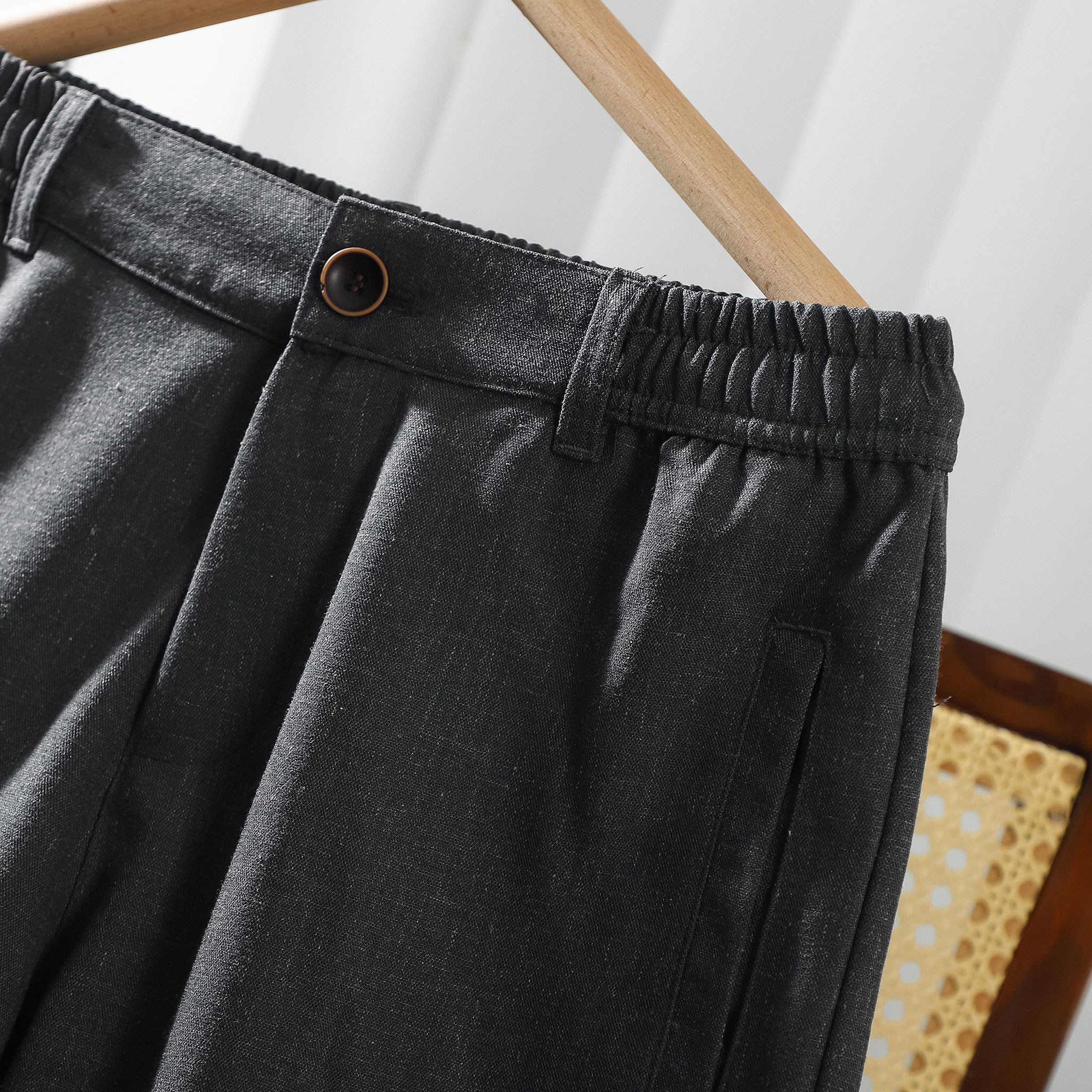 Mô tả Quần Dài Linen nam MK CLEVER Chất liệu Linen mềm mịn, thoáng mát, cạp thun thoải mái, form suông thanh lịch - 1
