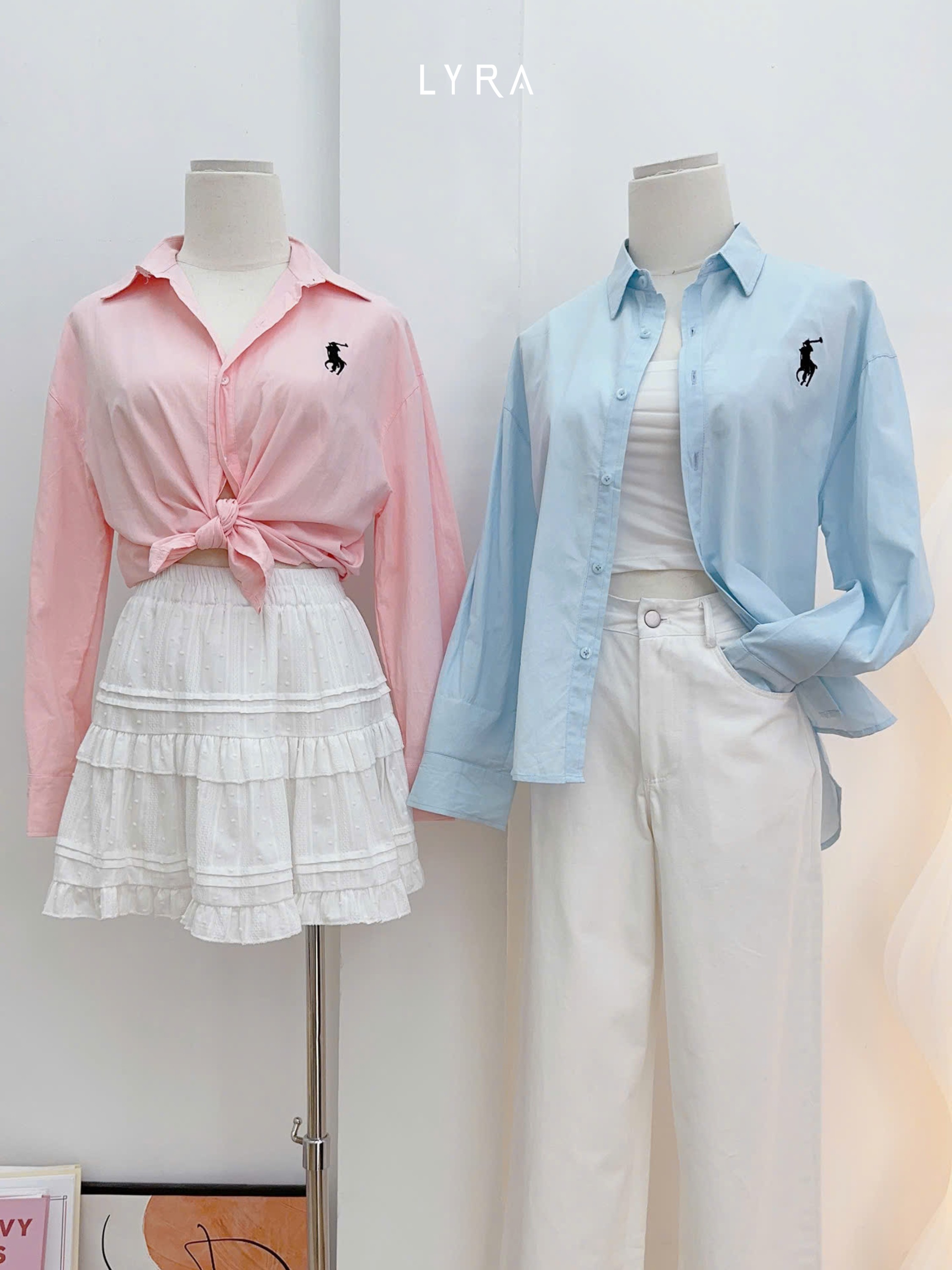 Mô tả LYRA - Áo sơ mi nữ form rộng dài tay thêu ngựa, chất thô Hàn cao cấp, kiểu dáng trendy hiện đại LWNSM010 - 3