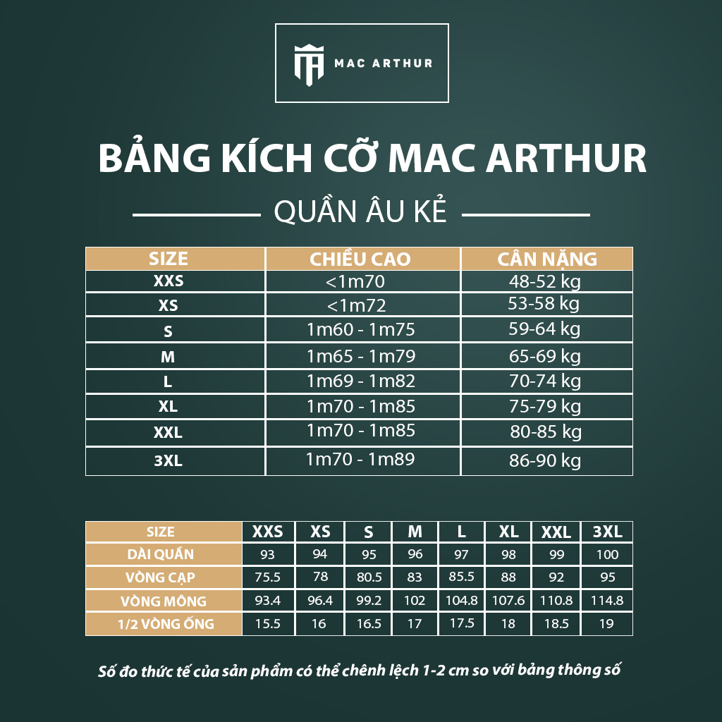 Mô tả Quần tây kẻ dọc nam chính hãng MAC ARTHUR form slimcrop vải dày chống nhăn, mềm mịn, co giãn tốt - 6