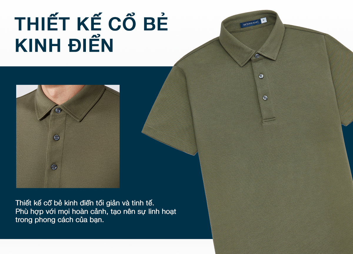 Mô tả Áo thun polo 100% cotton công nghệ Waterless Dye, chống sờn vải DETERMINANT BST Fall Winter 2024 p02-05 - 5