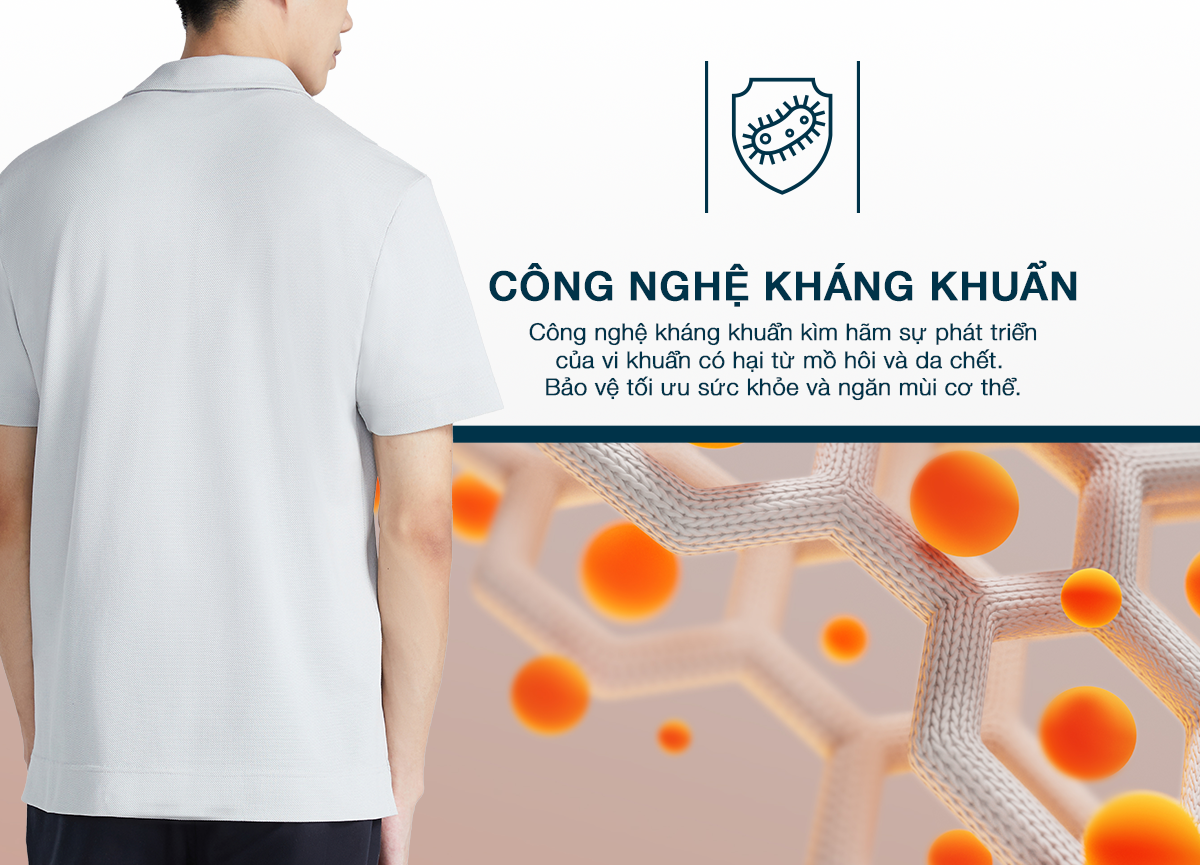 Mô tả Áo thun nam Polo DETERMINANT 100% Cotton siêu dài, kháng khuẩn chống phai màu - cổ không phối cúc - P04 - 3