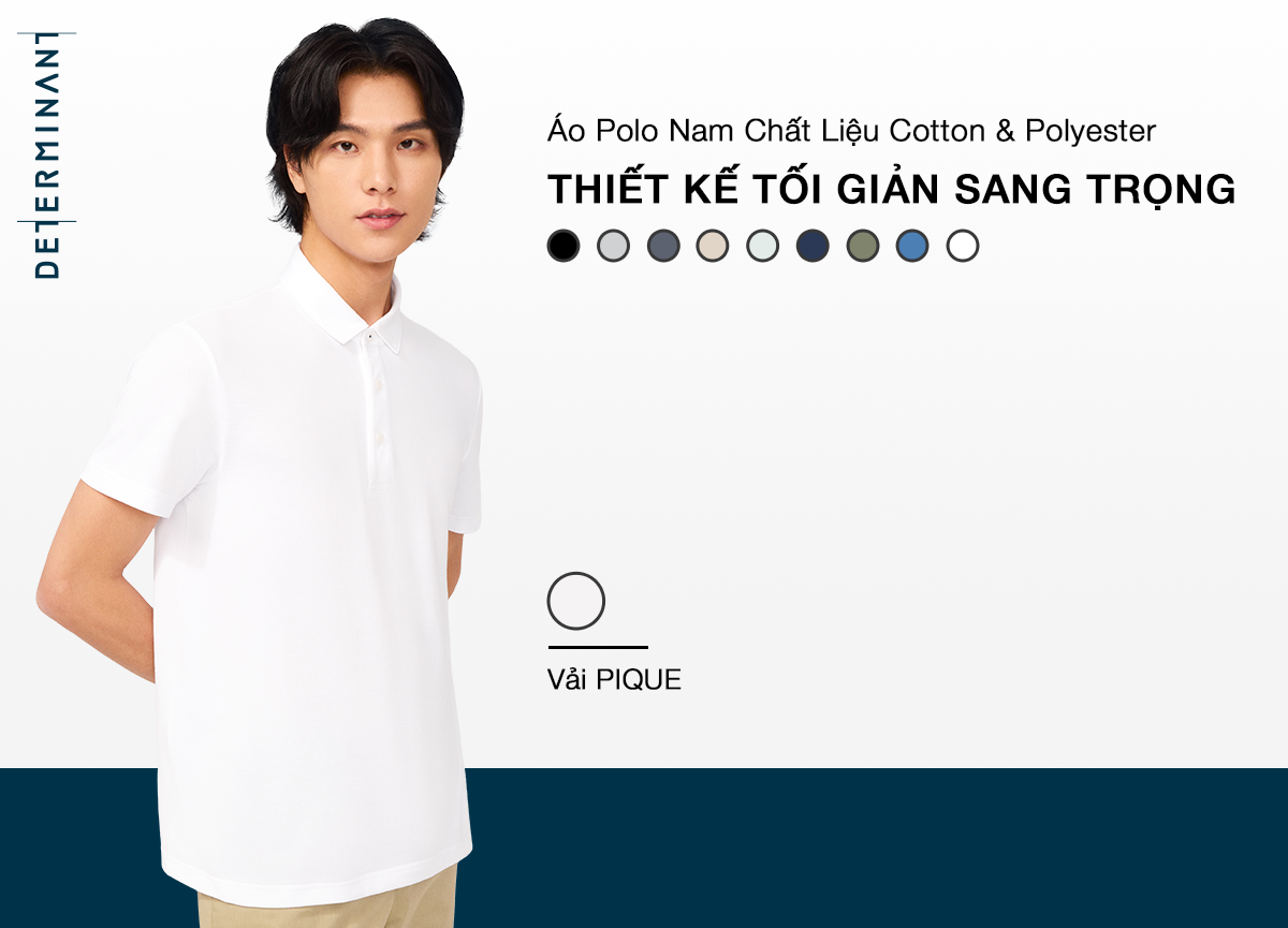 Mô tả Áo thun nam Polo DETERMINANT  Cotton kháng bền màu, thoáng khí - P12 - 2